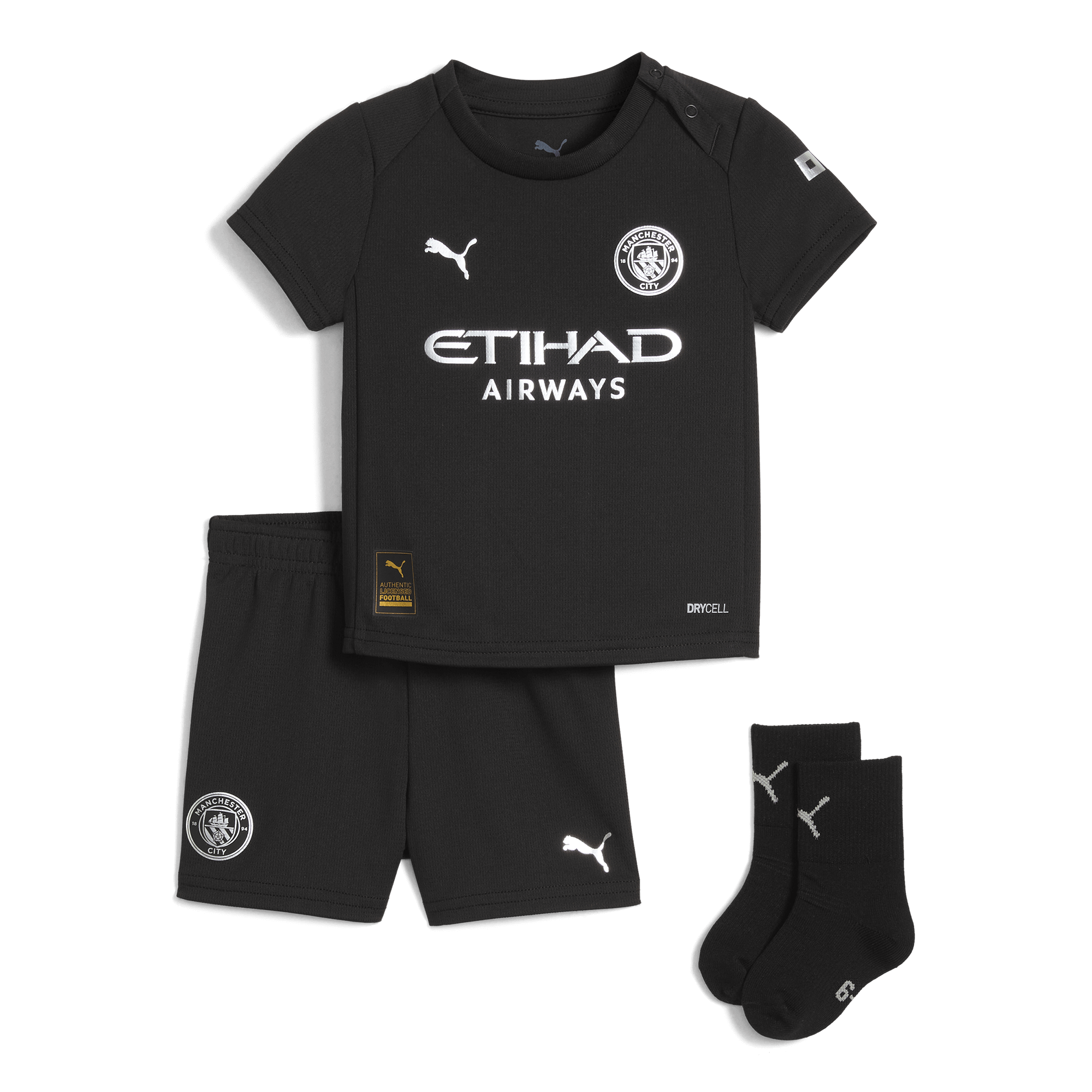 Manchester City kids manchester city away baby kit black 202526 Collection - ManchesterCitystore.com