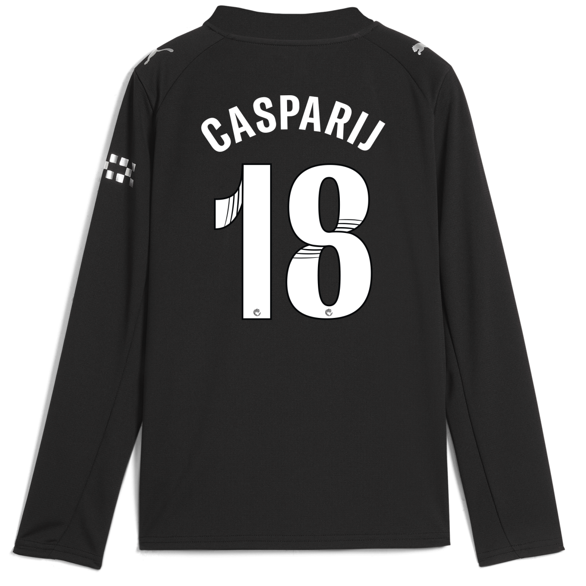 Manchester City kids manchester city away jersey 202526 long sleeve with casparij 18 printing Collection - ManchesterCitystore.com