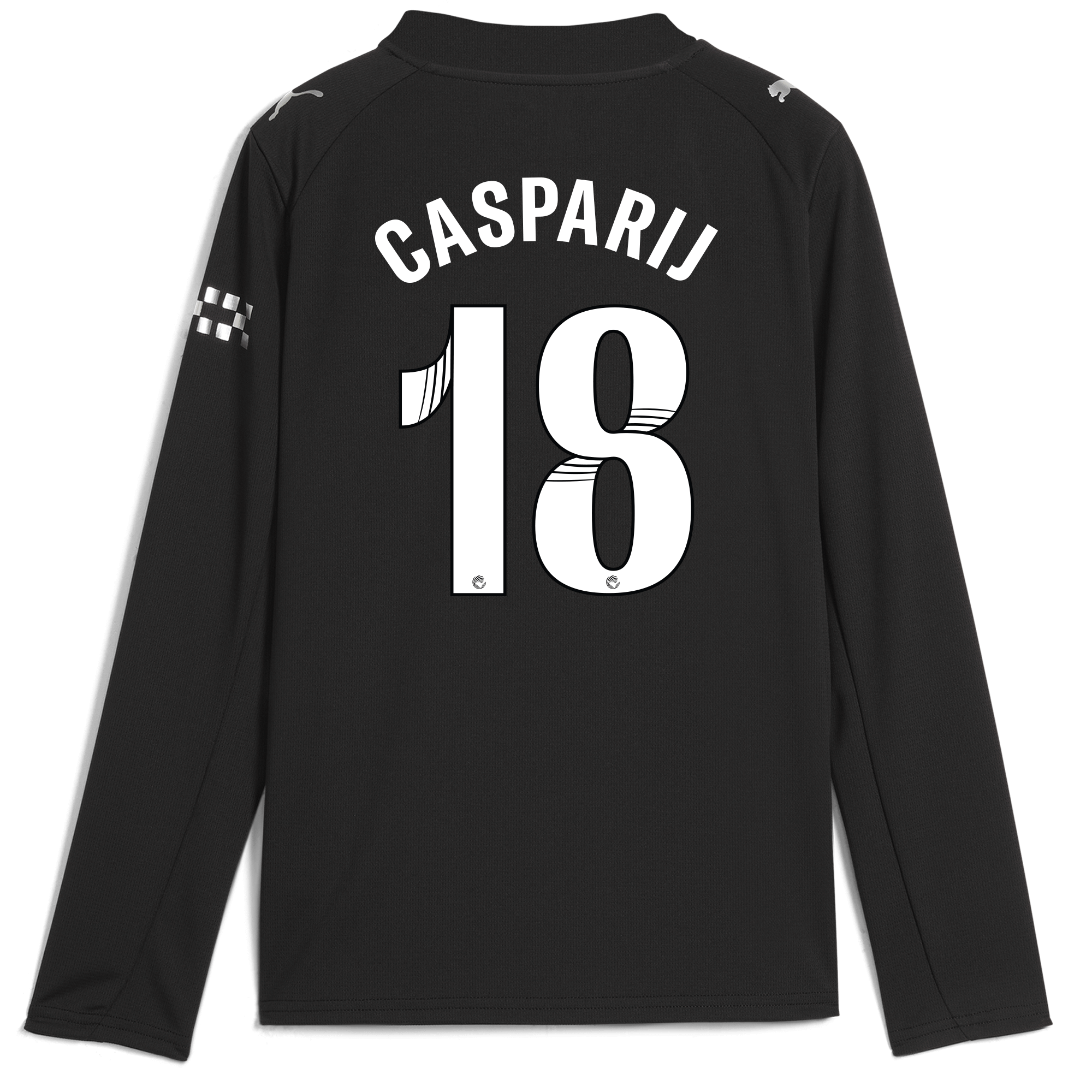 Manchester City kids manchester city away jersey 202526 long sleeve with casparij 18 printing Collection - ManchesterCitystore.com