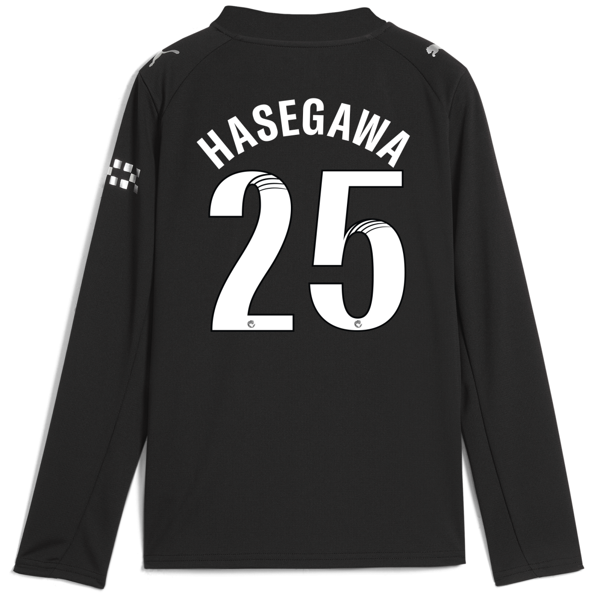 Manchester City kids manchester city away jersey 202526 long sleeve with hasegawa 25 printing Collection - ManchesterCitystore.com