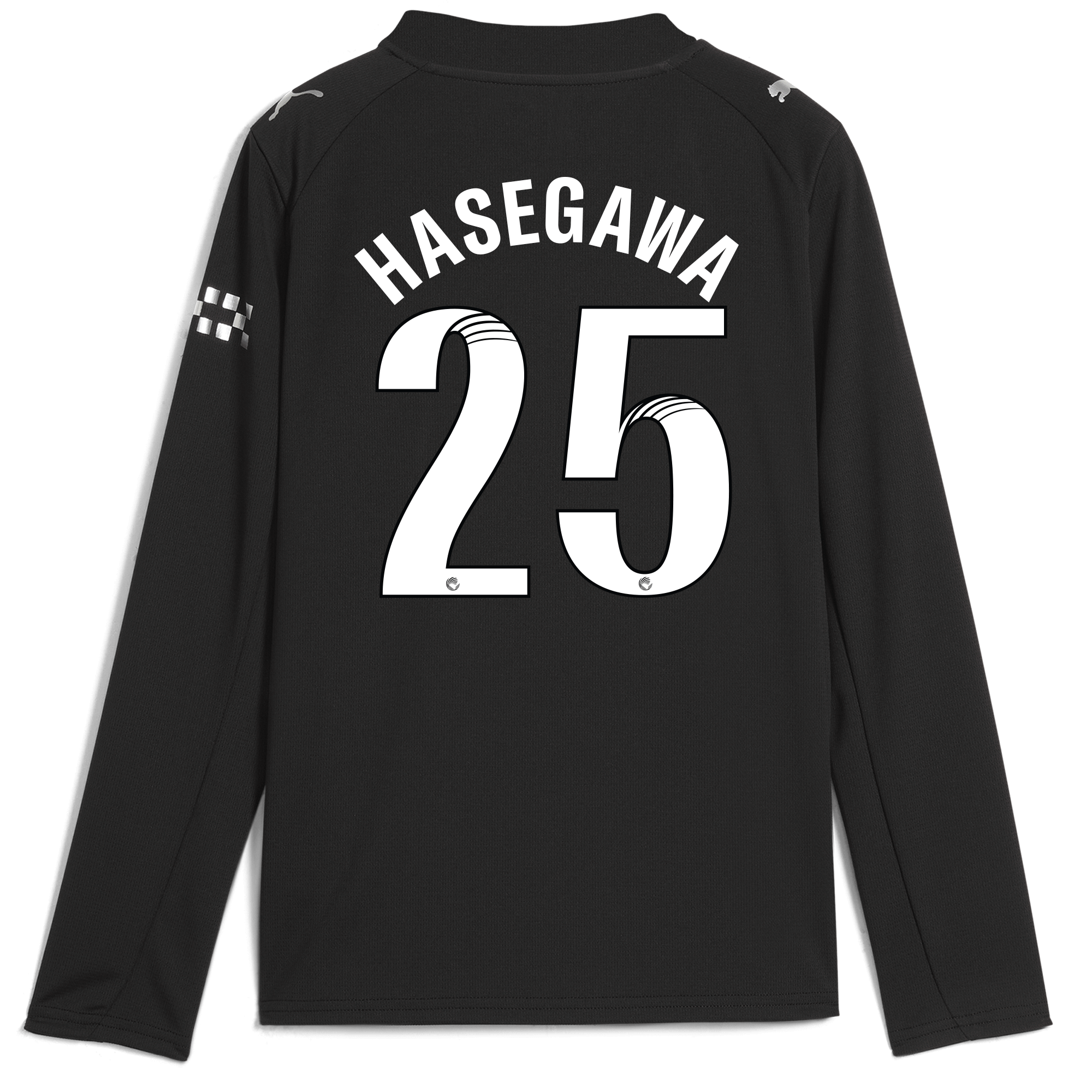 Manchester City kids manchester city away jersey 202526 long sleeve with hasegawa 25 printing Collection - ManchesterCitystore.com