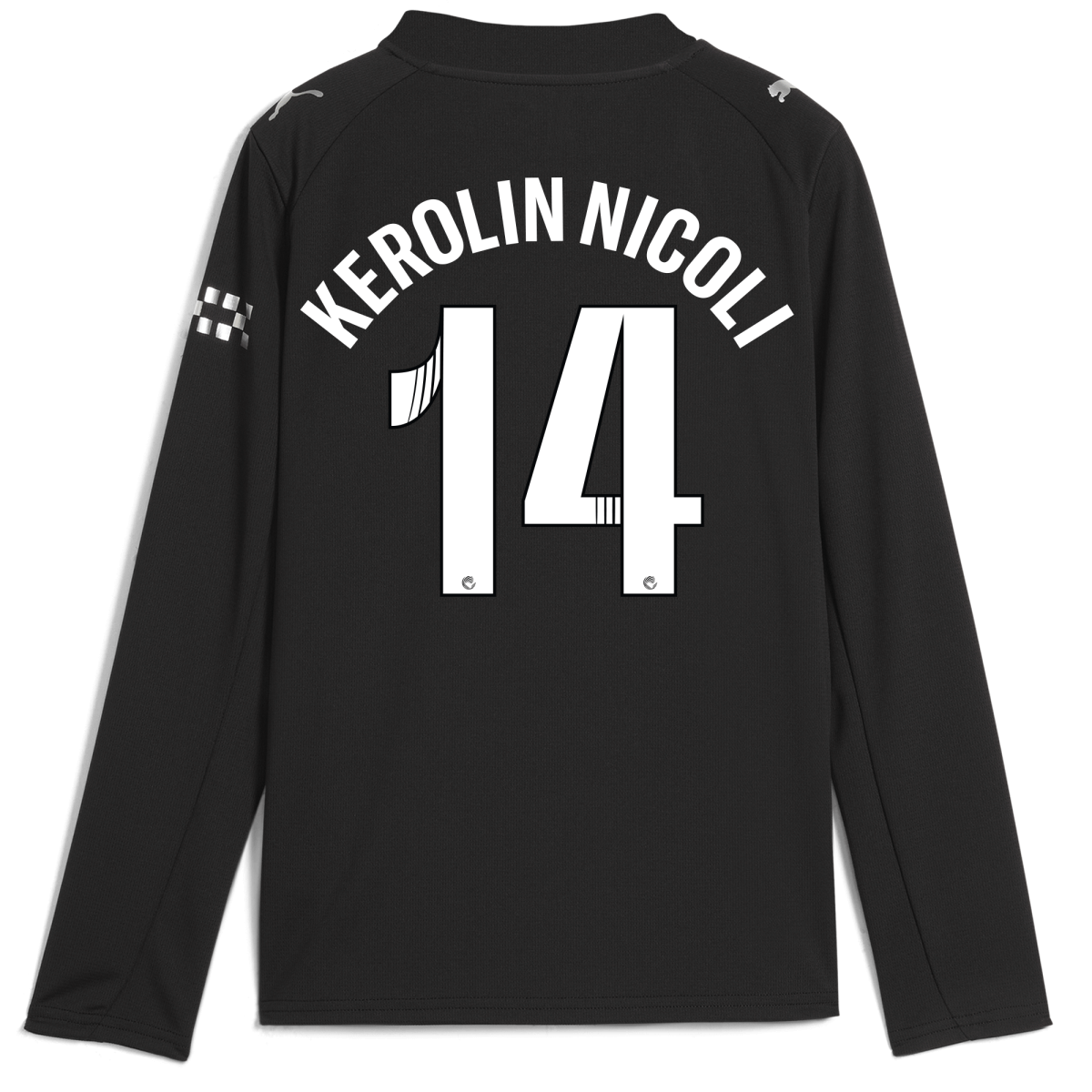 Manchester City kids manchester city away jersey 202526 long sleeve with kerolin nicoli 14 printing Collection - ManchesterCitystore.com