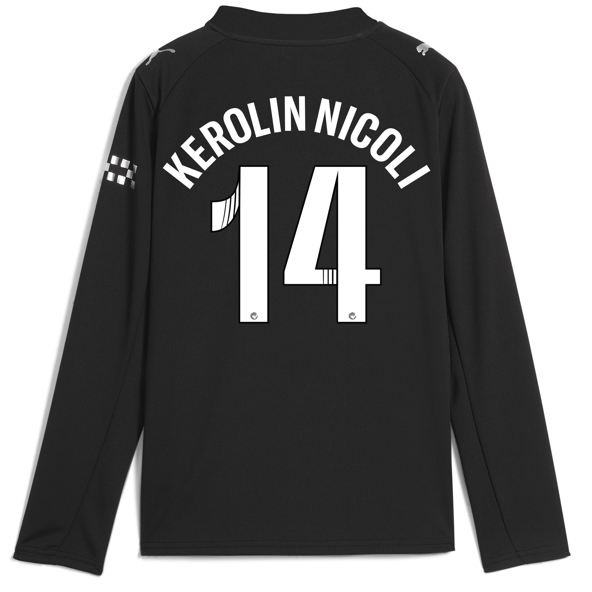 Manchester City kids manchester city away jersey 202526 long sleeve with kerolin nicoli 14 printing Collection - ManchesterCitystore.com