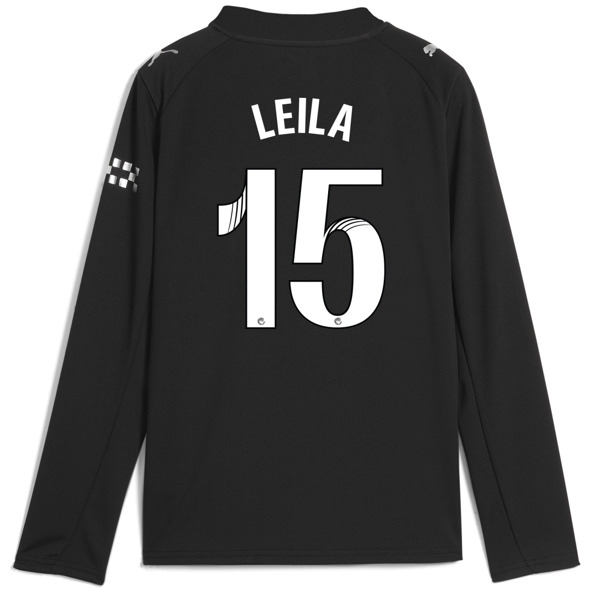 Manchester City kids manchester city away jersey 202526 long sleeve with leila 15 printing Collection - ManchesterCitystore.com