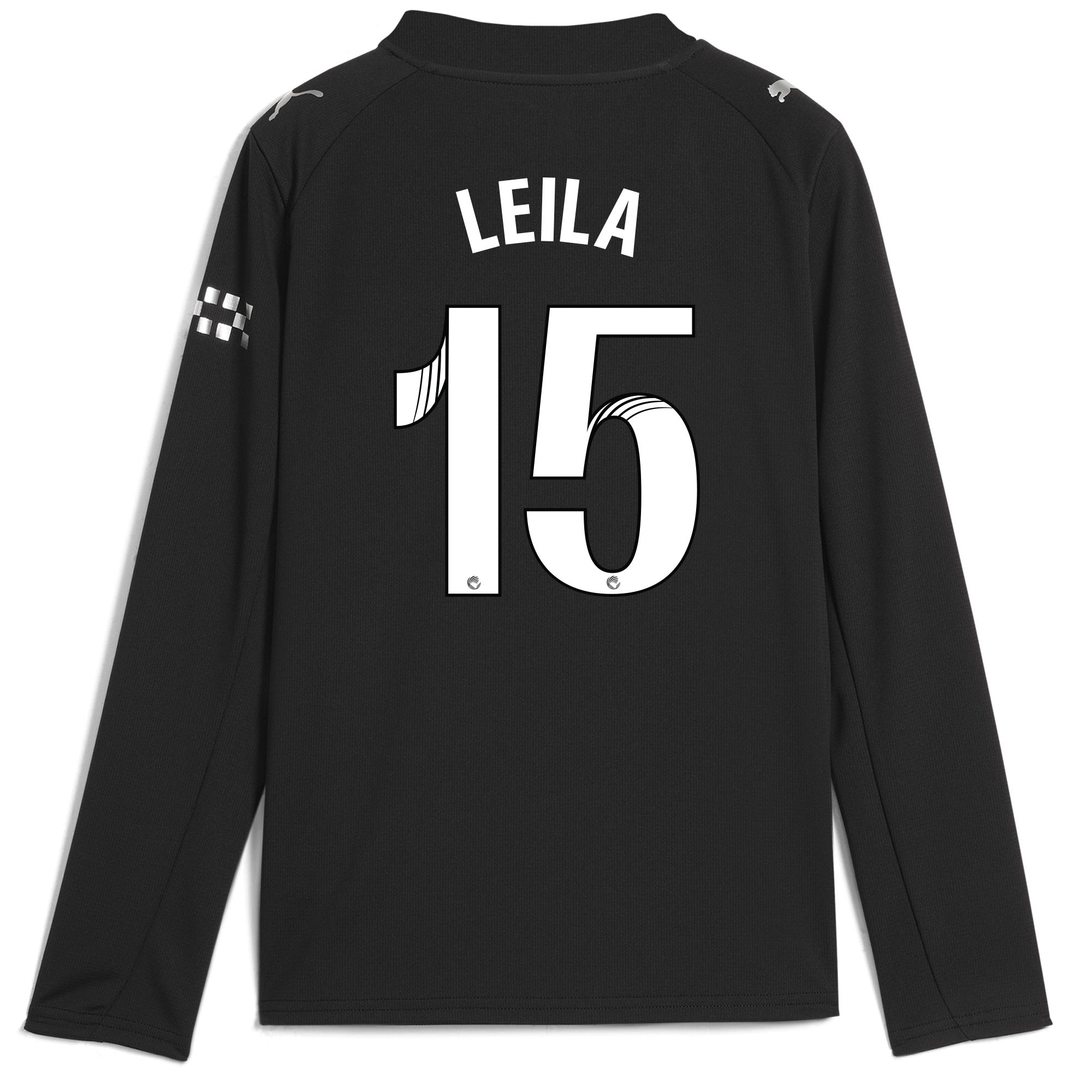 Manchester City kids manchester city away jersey 202526 long sleeve with leila 15 printing Collection - ManchesterCitystore.com