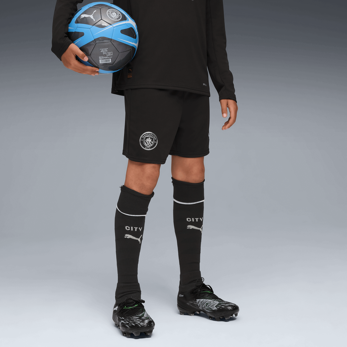 Manchester City kids manchester city away mini kit black 202526 Collection - ManchesterCitystore.com