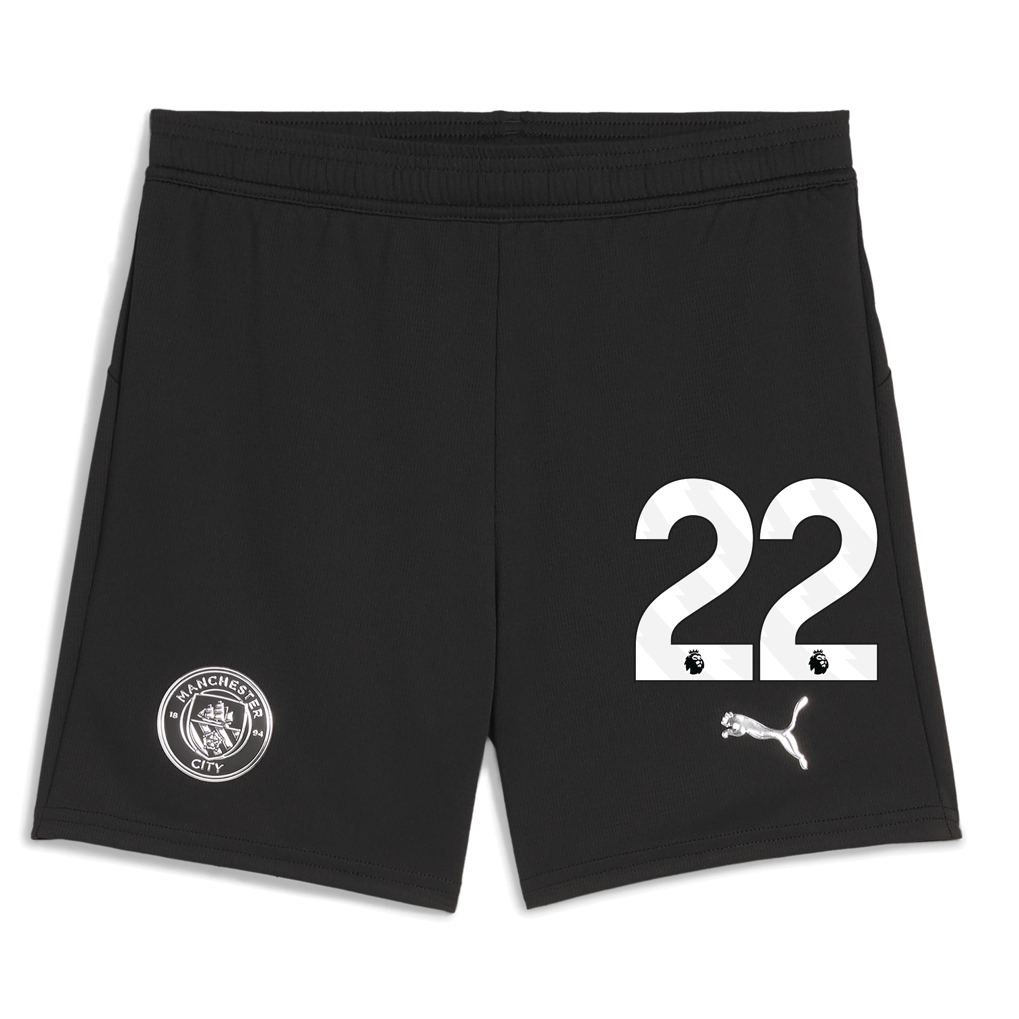 Manchester City kids manchester city football shorts black 202526 with 22 Collection - ManchesterCitystore.com