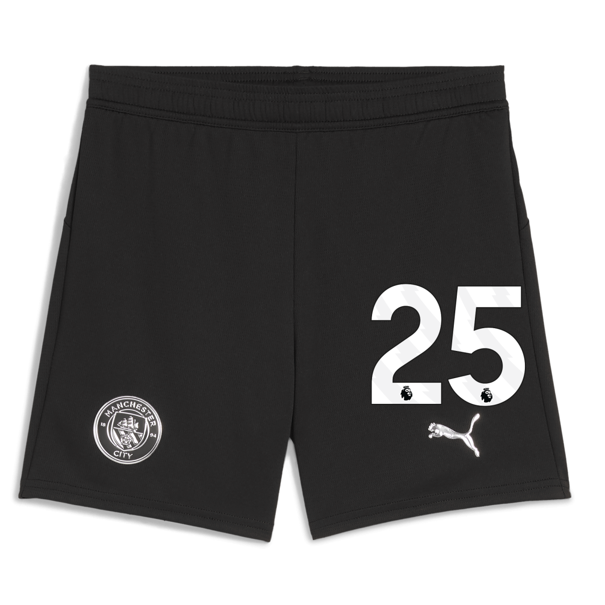 Manchester City kids manchester city football shorts black 202526 with 25 Collection - ManchesterCitystore.com
