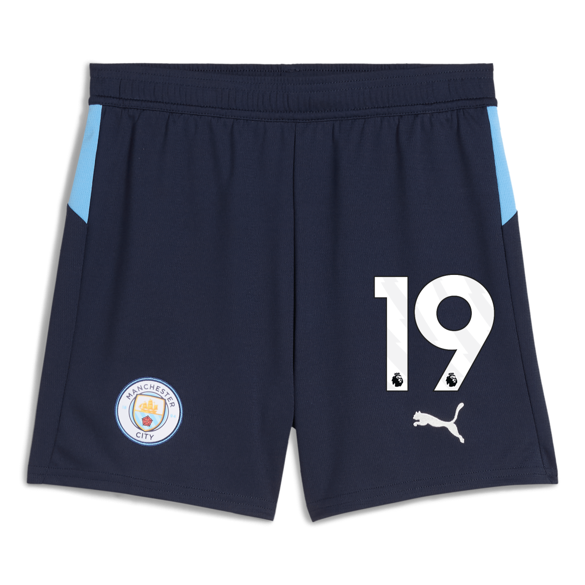 Manchester City kids manchester city football shorts navy 202526 with 19 Collection - ManchesterCitystore.com