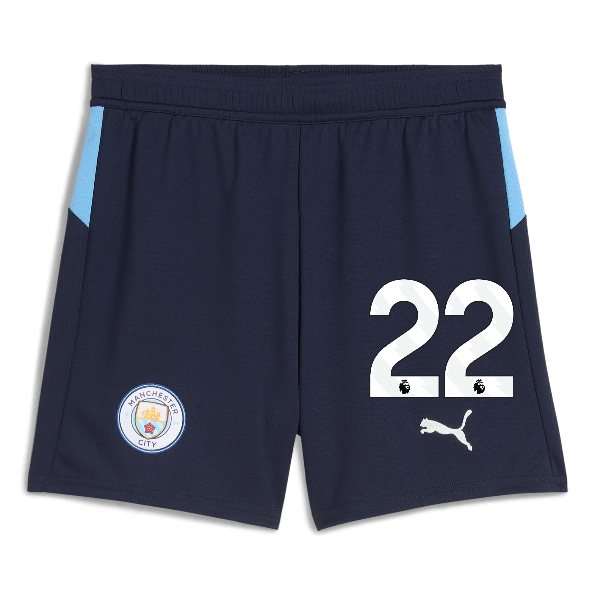 Manchester City kids manchester city football shorts navy 202526 with 22 Collection - ManchesterCitystore.com