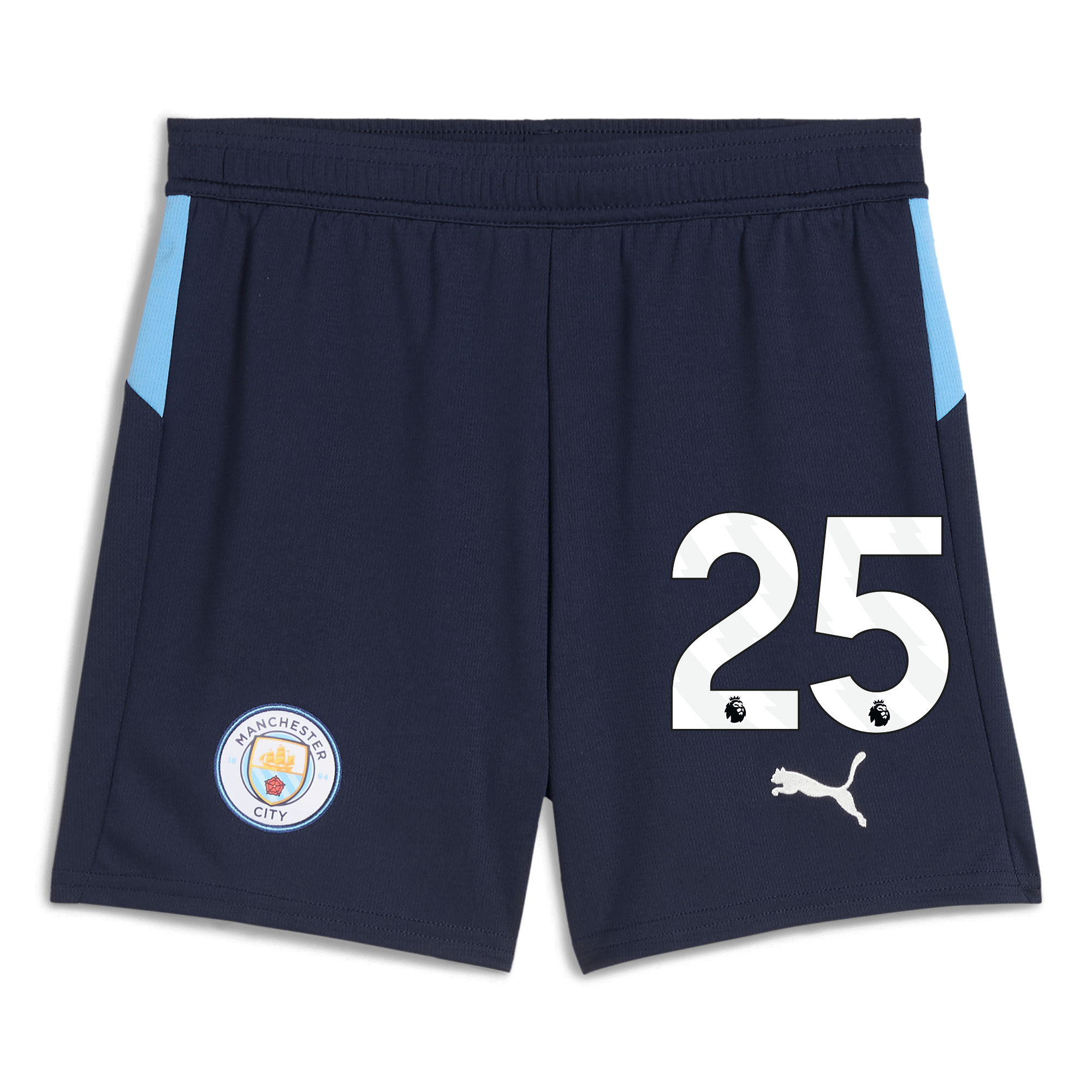 Manchester City kids manchester city football shorts navy 202526 with 25 Collection - ManchesterCitystore.com