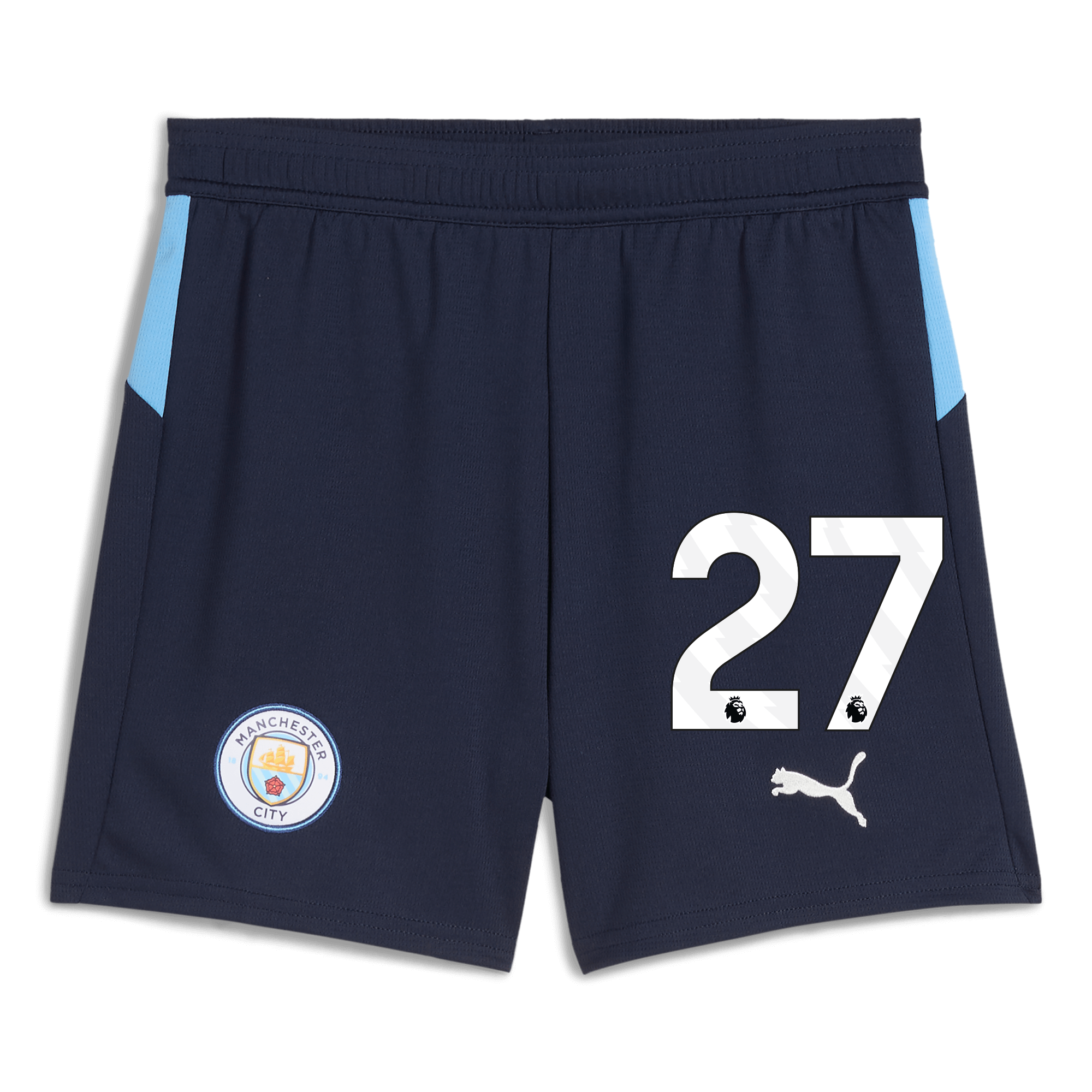 Manchester City kids manchester city football shorts navy 202526 with 27 Collection - ManchesterCitystore.com