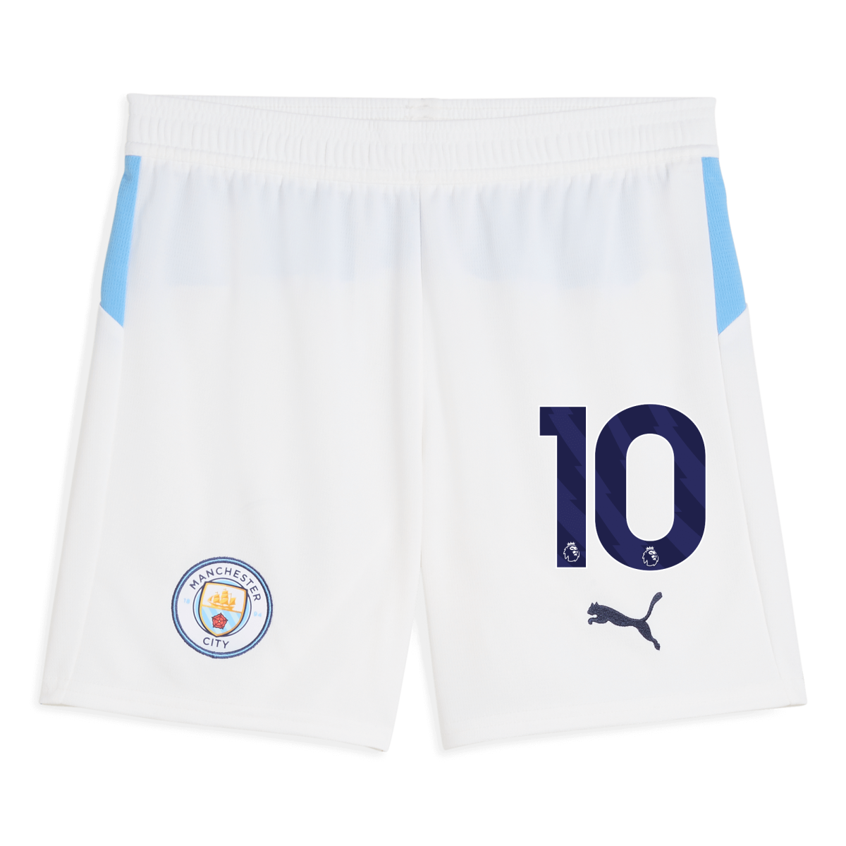 Manchester City kids manchester city football shorts white 202526 with 10 Collection - ManchesterCitystore.com
