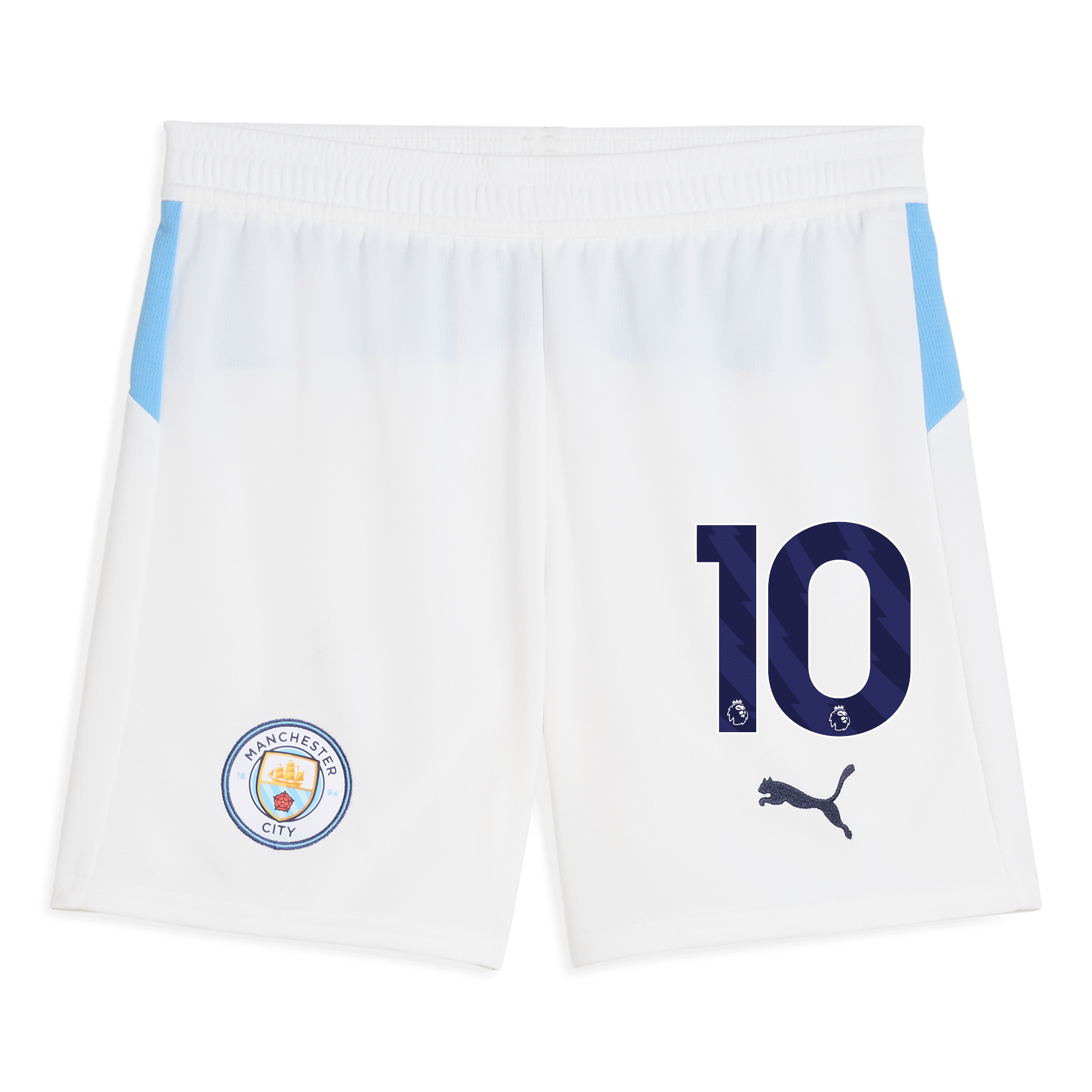 Manchester City kids manchester city football shorts white 202526 with 10 Collection - ManchesterCitystore.com