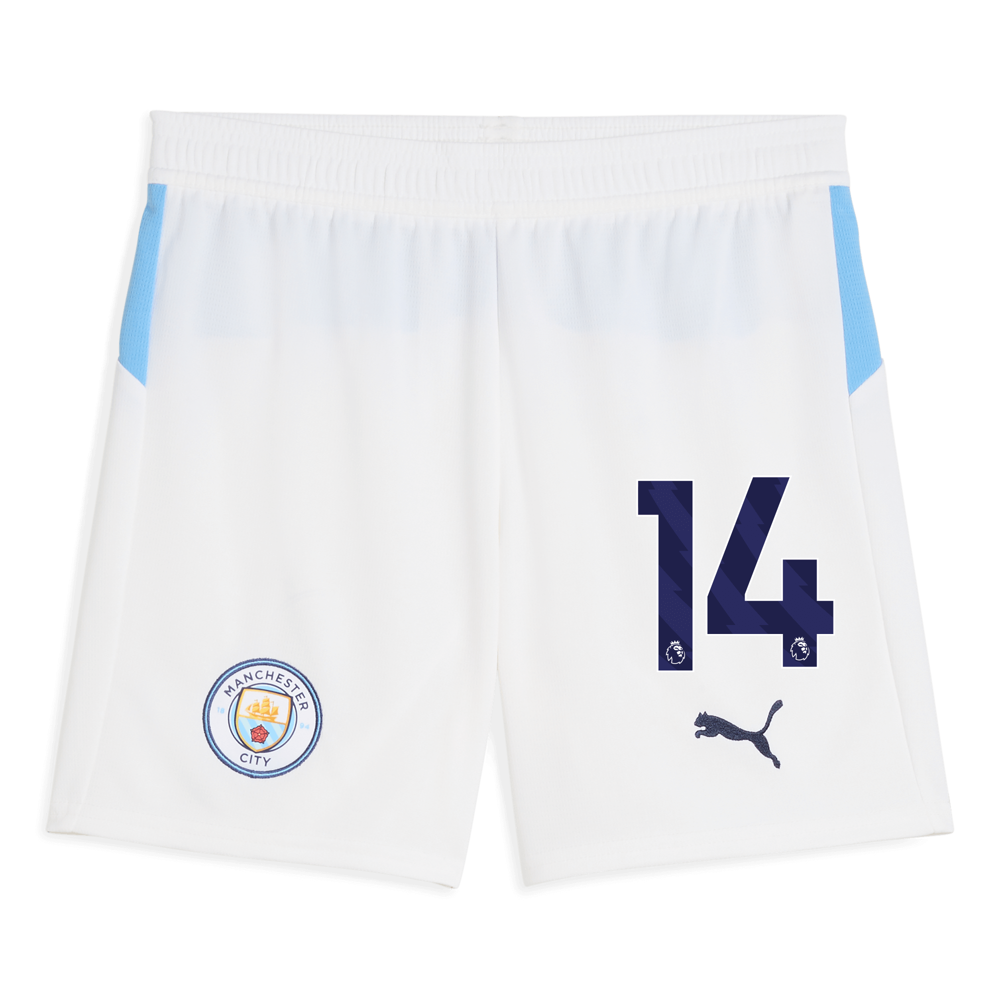 Manchester City kids manchester city football shorts white 202526 with 14 Collection - ManchesterCitystore.com