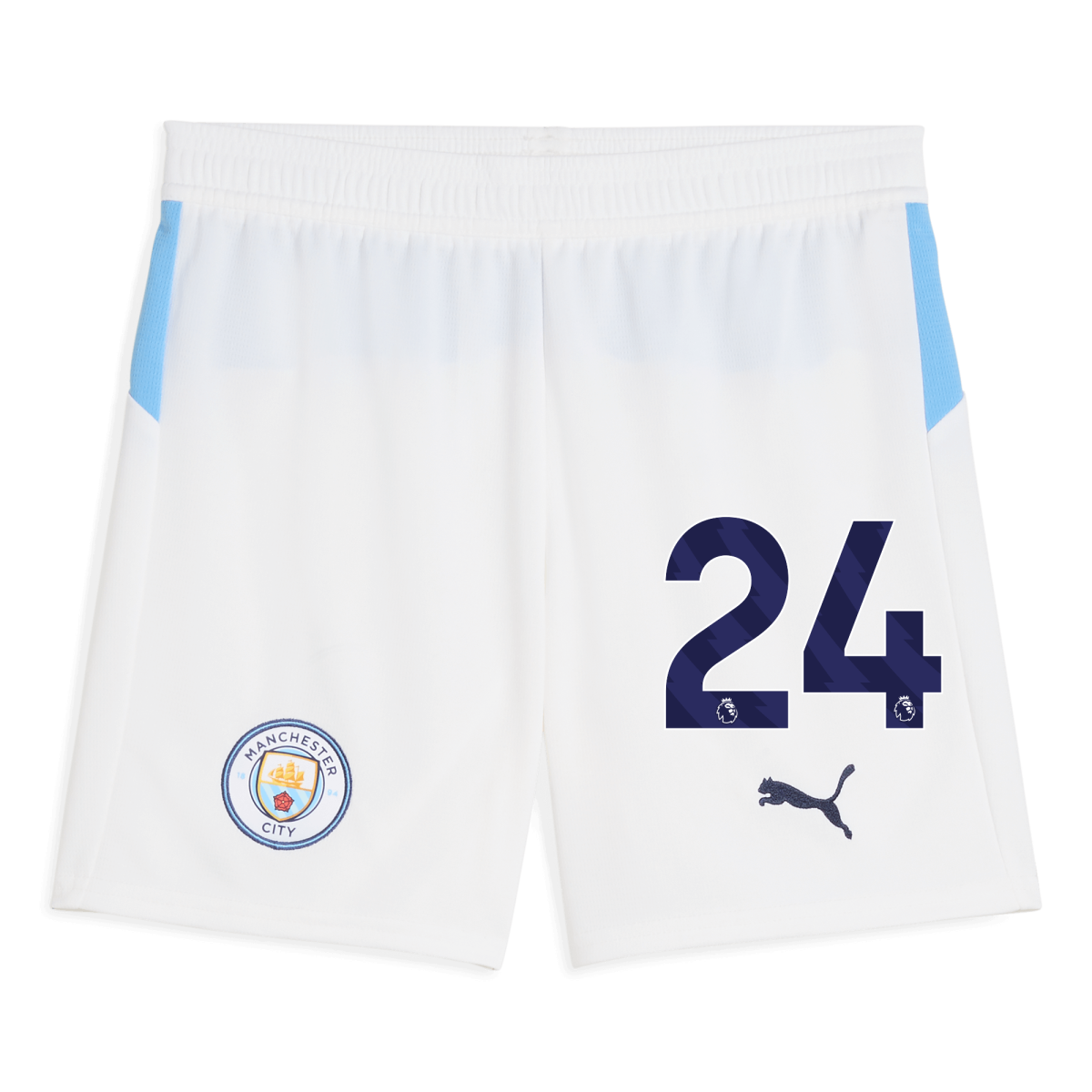 Manchester City kids manchester city football shorts white 202526 with 24 Collection - ManchesterCitystore.com