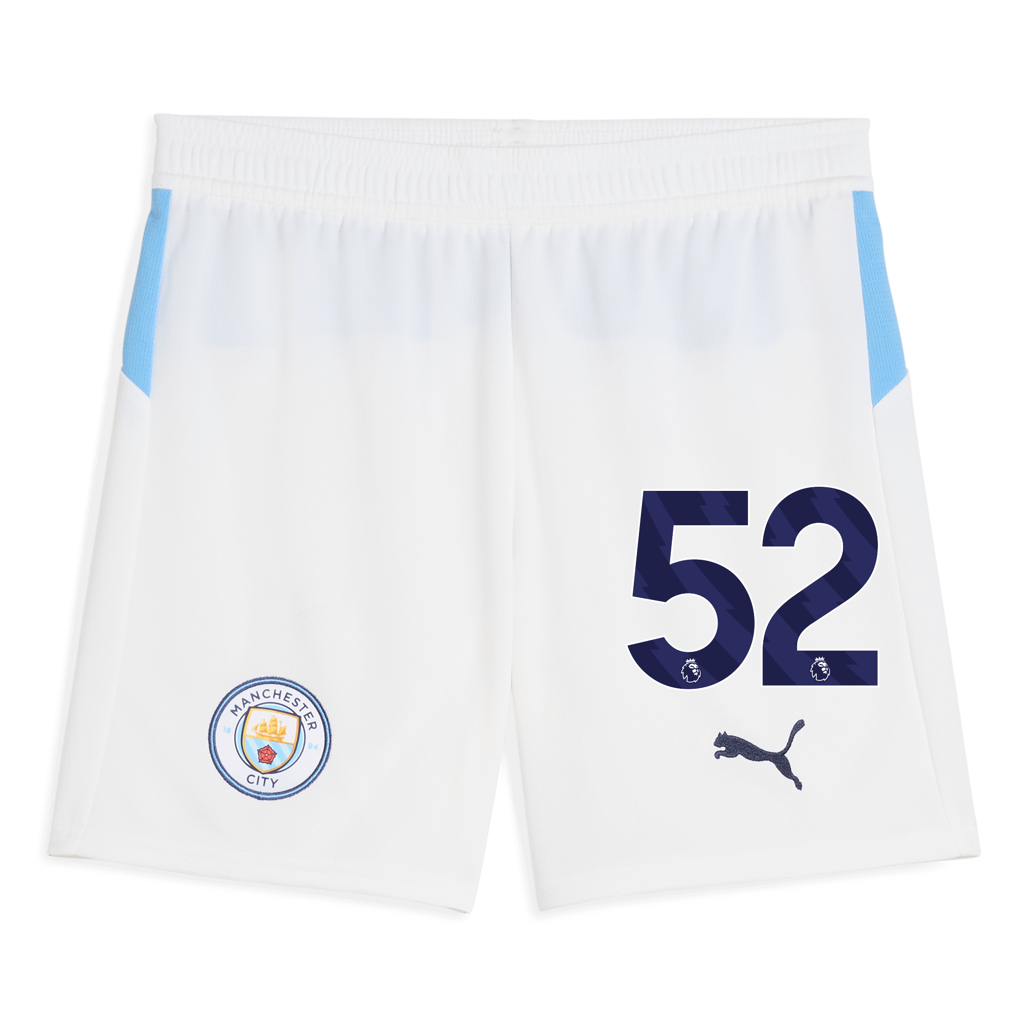 Manchester City kids manchester city football shorts white 202526 with 52 Collection - ManchesterCitystore.com