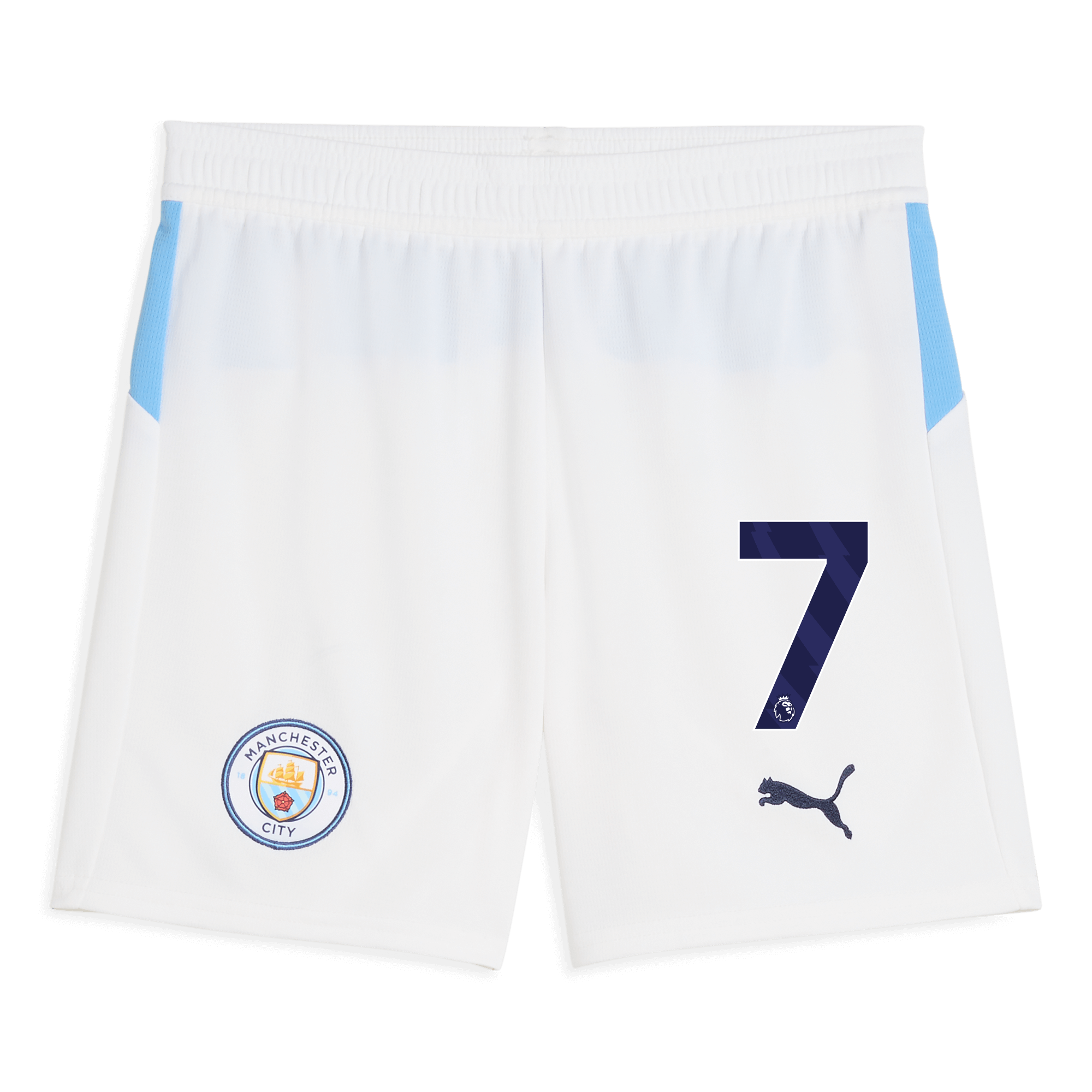 Manchester City kids manchester city football shorts white 202526 with 7 Collection - ManchesterCitystore.com