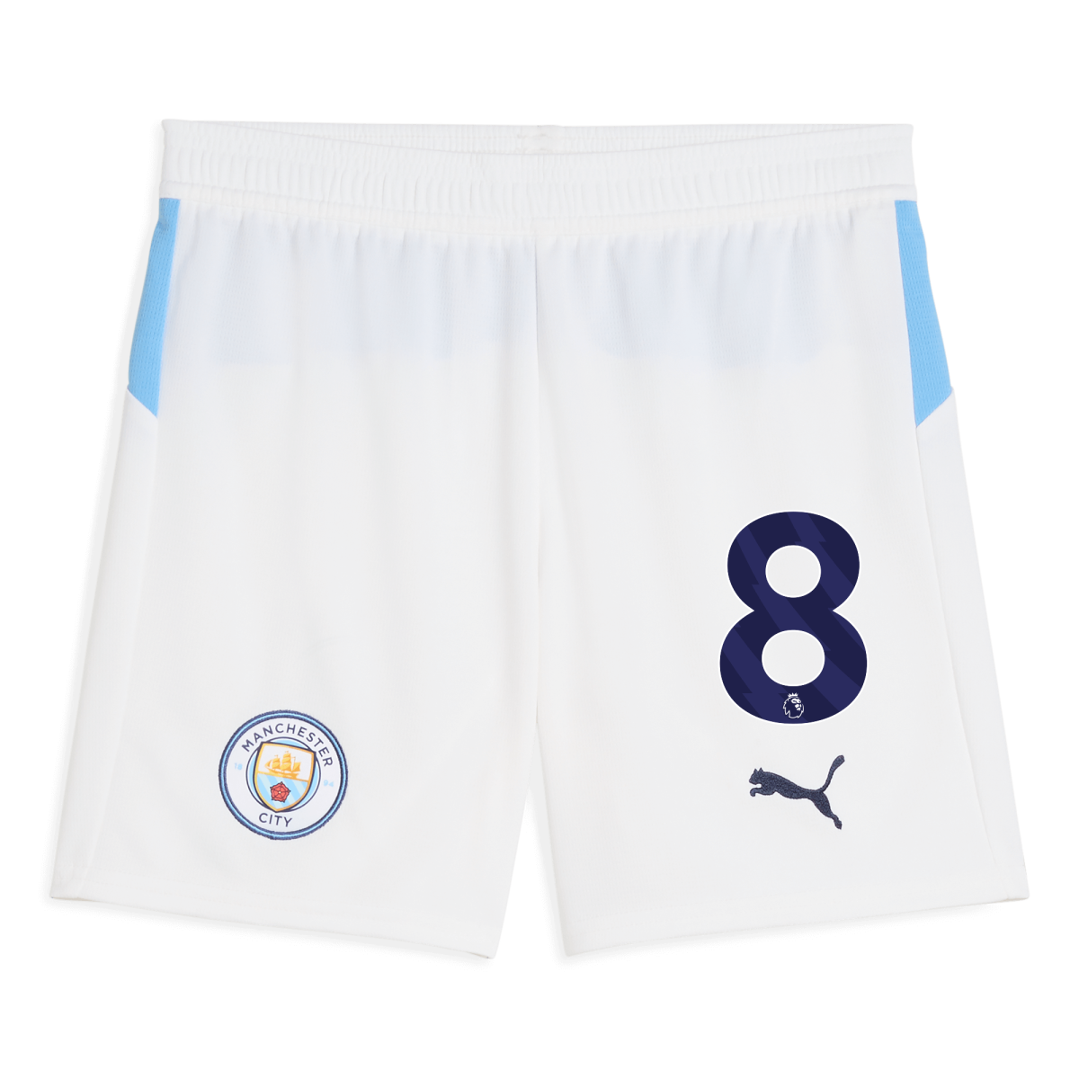 Manchester City kids manchester city football shorts white 202526 with 8 Collection - ManchesterCitystore.com