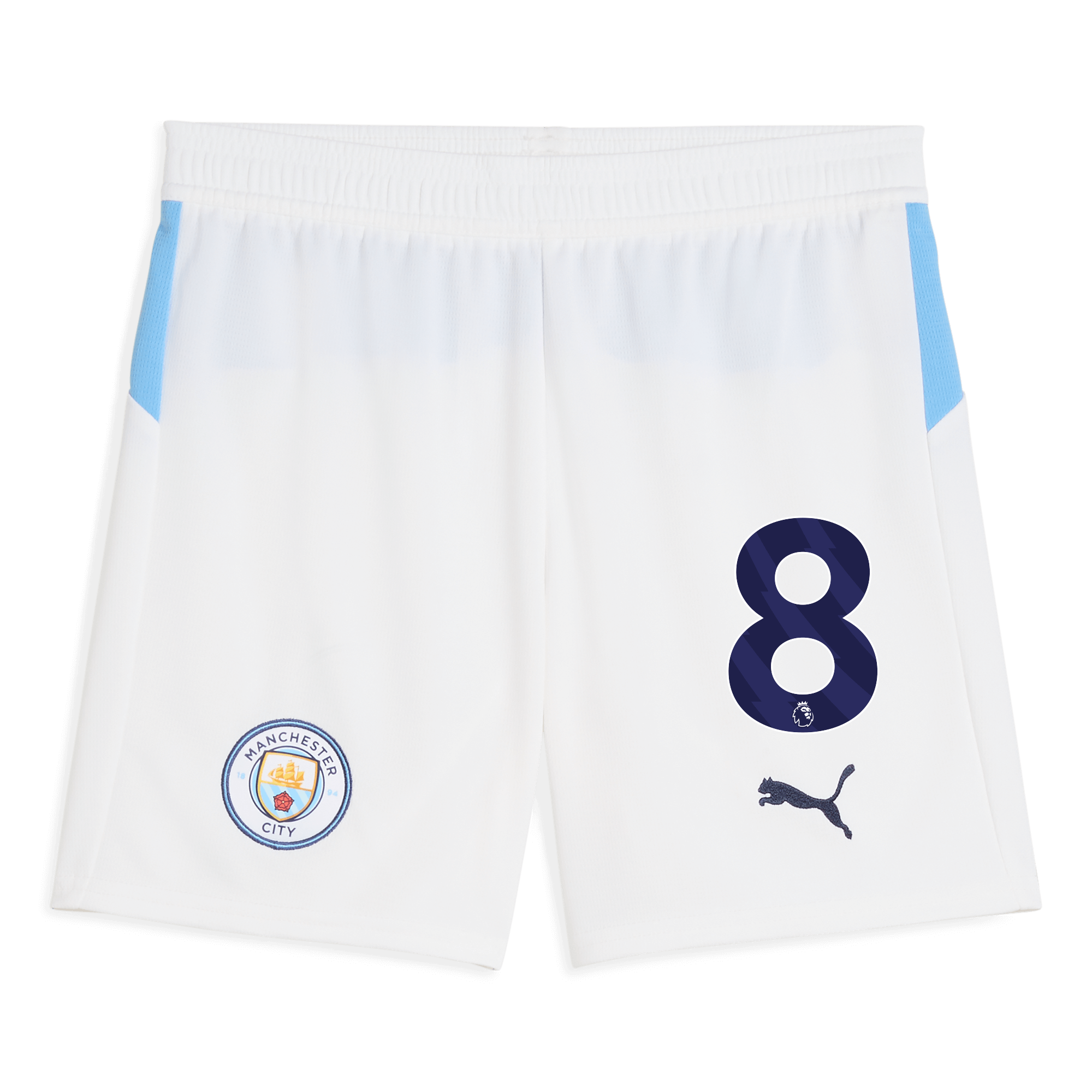 Manchester City kids manchester city football shorts white 202526 with 8 Collection - ManchesterCitystore.com