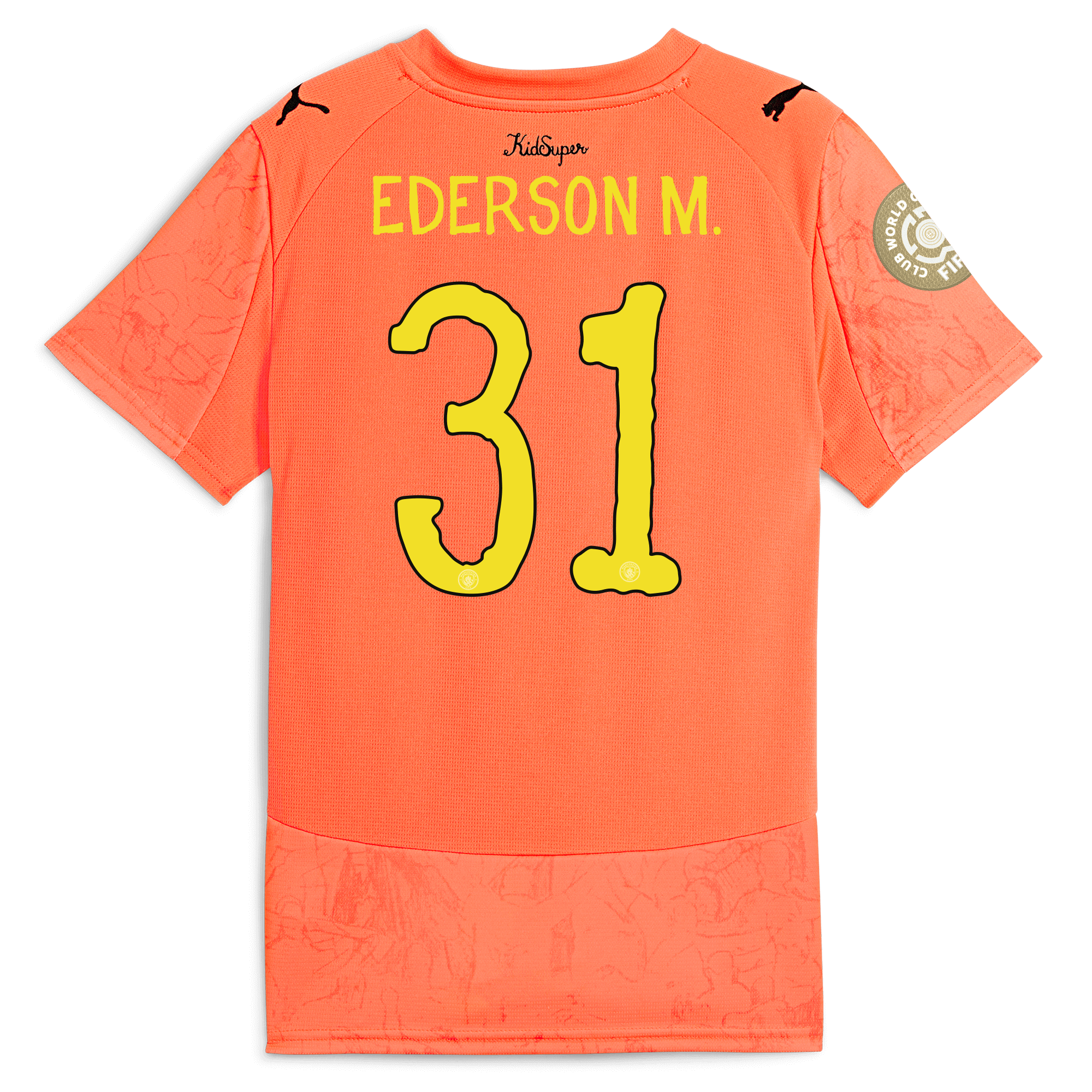 Manchester City kids manchester city gk kidsuper club world cup jersey orange 202526 with ederson m. 31 printing Collection - ManchesterCitystore.com