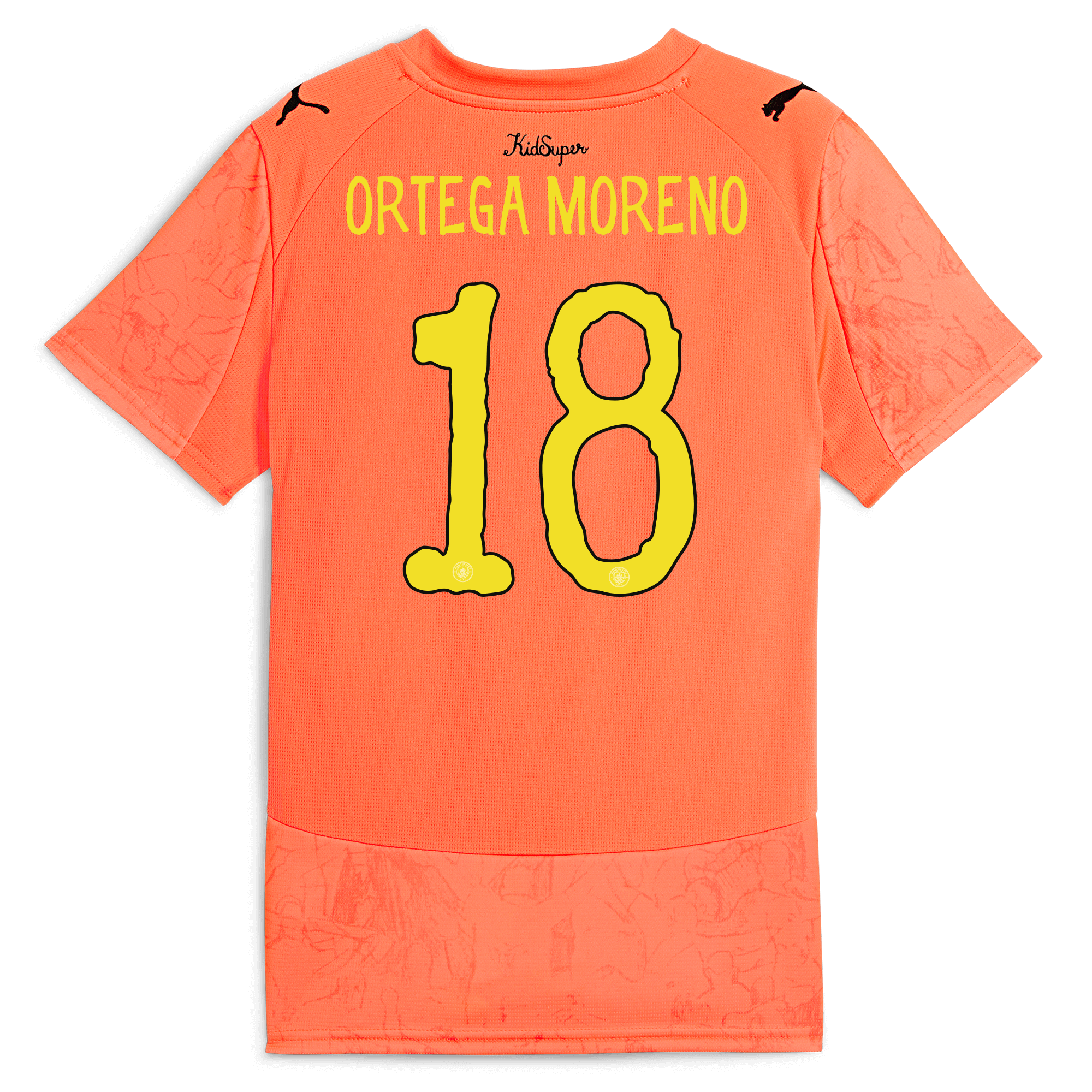 Manchester City kids manchester city gk kidsuper jersey orange 202526 with ortega moreno 18 printing Collection - ManchesterCitystore.com