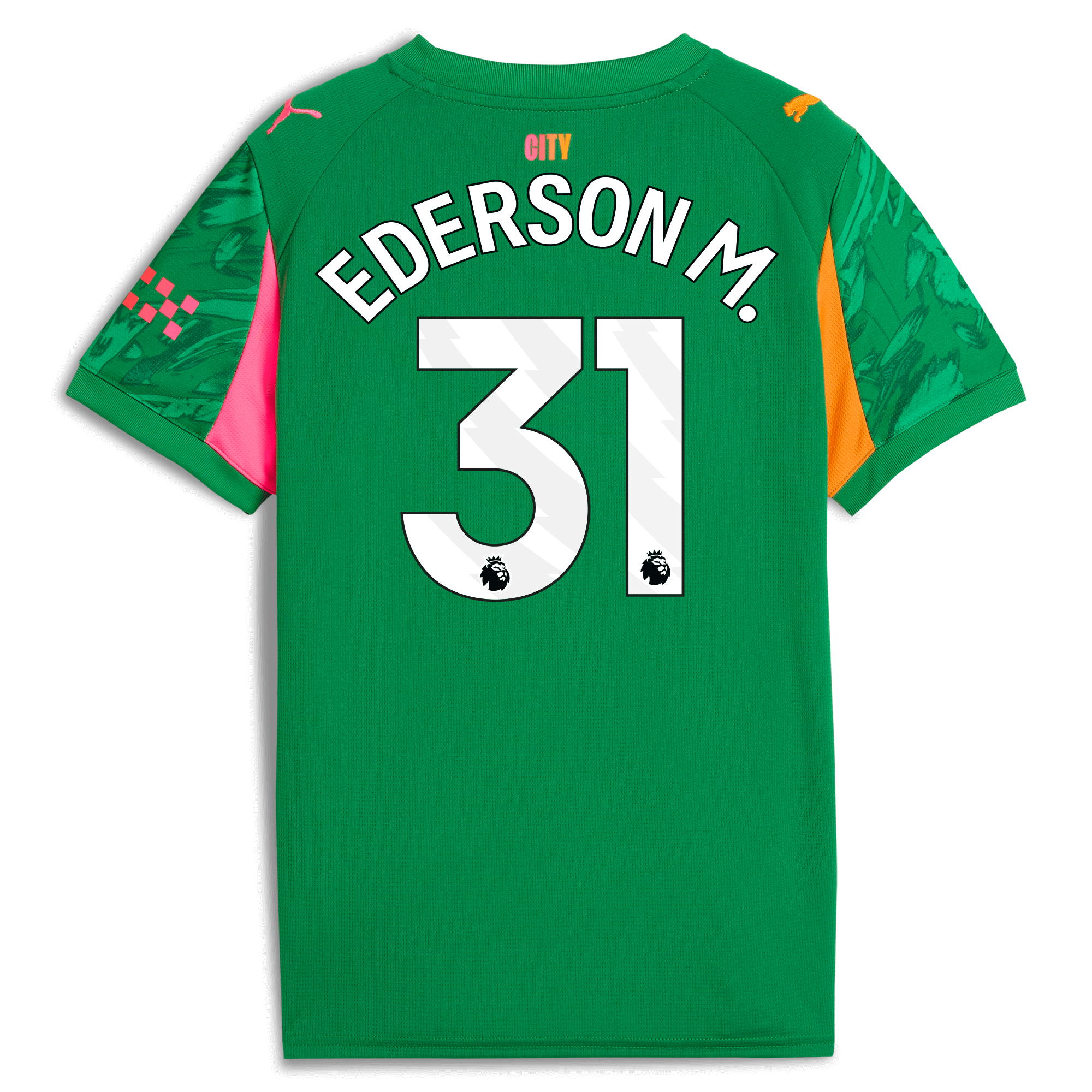 Manchester City kids manchester city goalkeeper jersey green 202526 with ederson m. 31 printing Collection - ManchesterCitystore.com