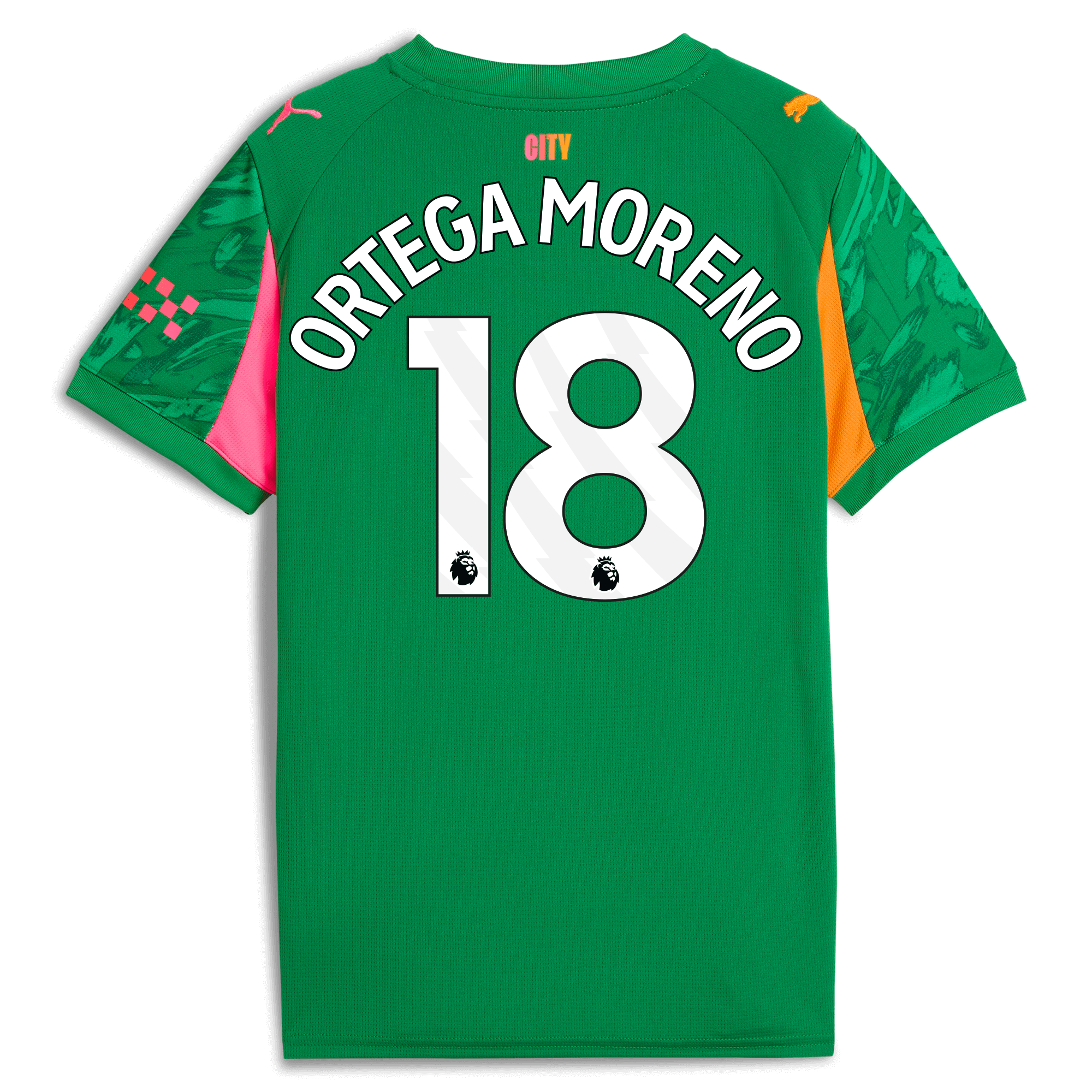 Manchester City kids manchester city goalkeeper jersey green 202526 with ortega moreno 18 printing Collection - ManchesterCitystore.com