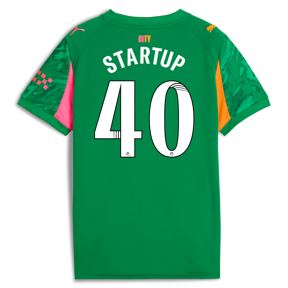Manchester City kids manchester city goalkeeper jersey green 202526 with startup 40 printing Collection - ManchesterCitystore.com