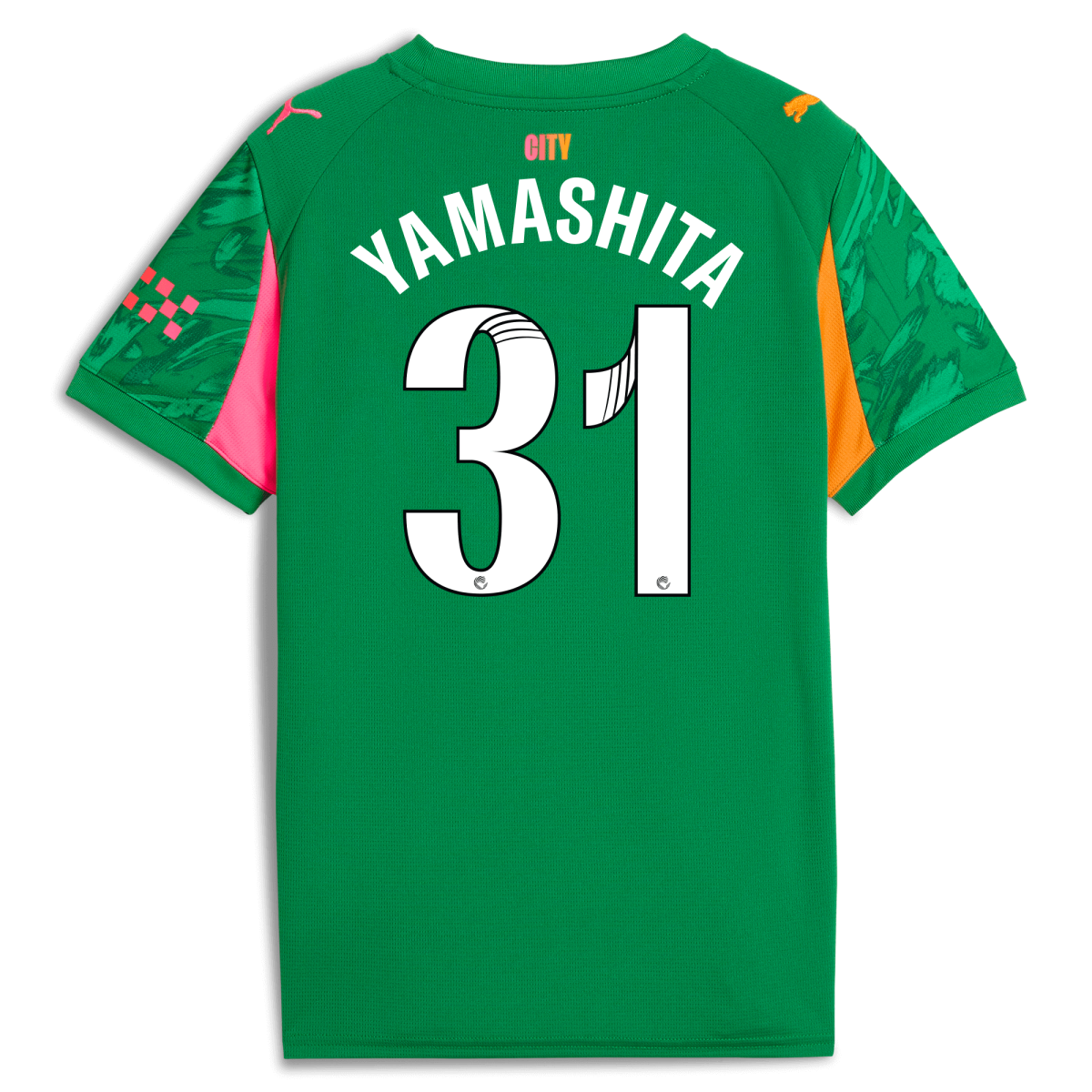 Manchester City kids manchester city goalkeeper jersey green 202526 with yamashita 31 printing Collection - ManchesterCitystore.com