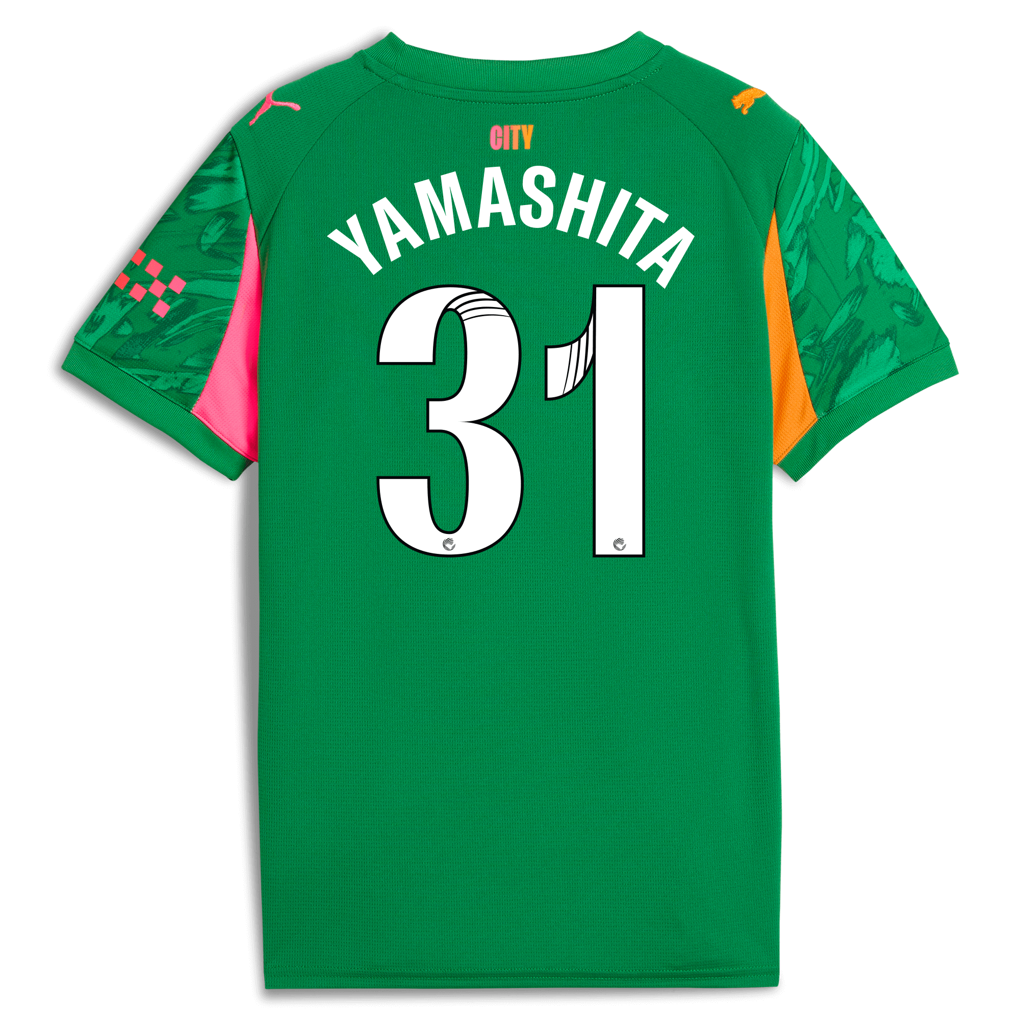 Manchester City kids manchester city goalkeeper jersey green 202526 with yamashita 31 printing Collection - ManchesterCitystore.com
