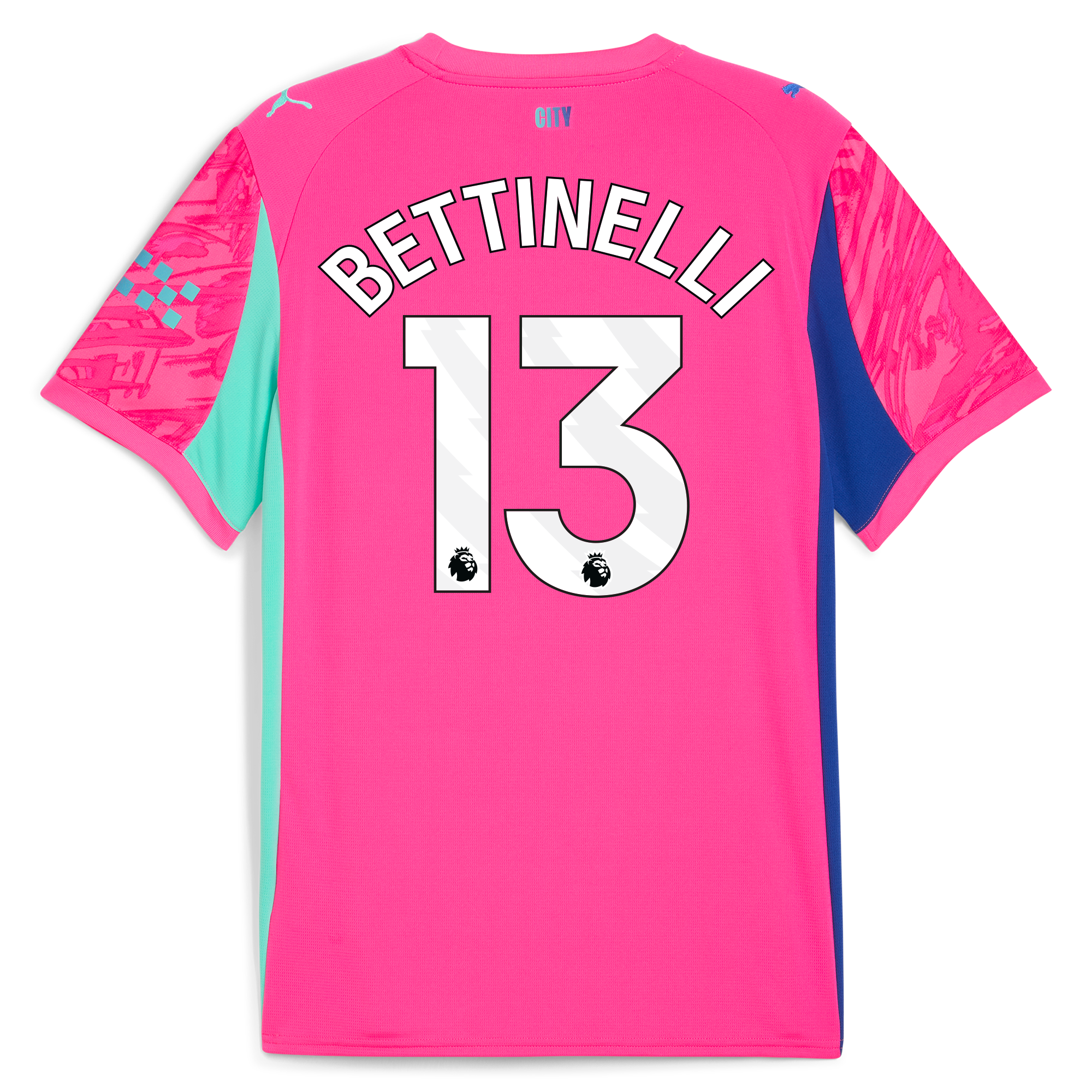 Manchester City kids manchester city goalkeeper jersey pink 202526 with bettinelli 13 printing Collection - ManchesterCitystore.com