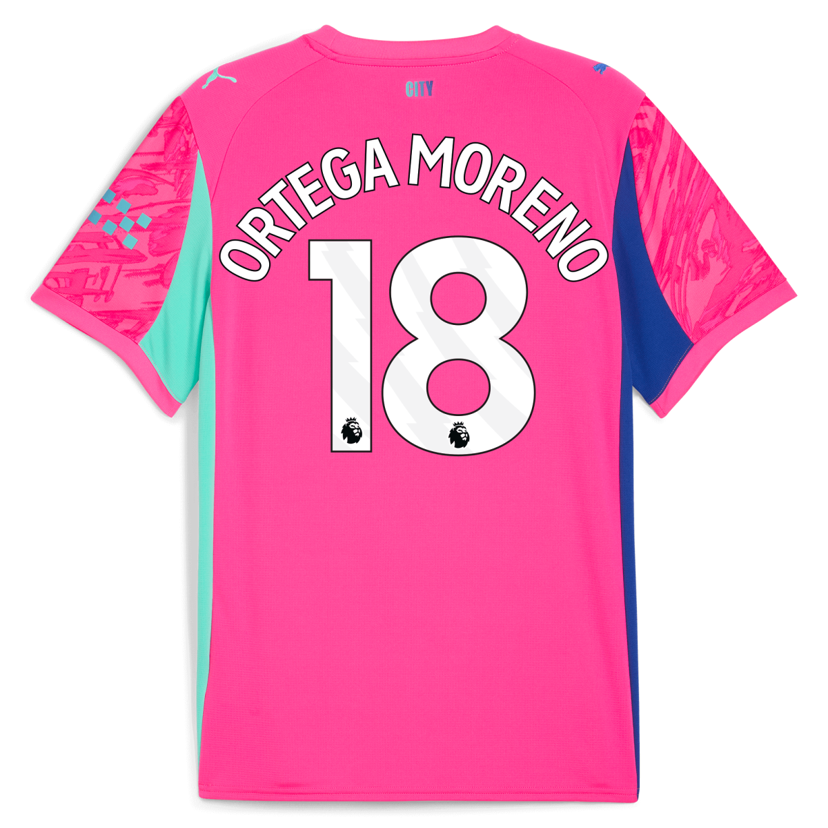 Manchester City kids manchester city goalkeeper jersey pink 202526 with ortega moreno 18 printing Collection - ManchesterCitystore.com
