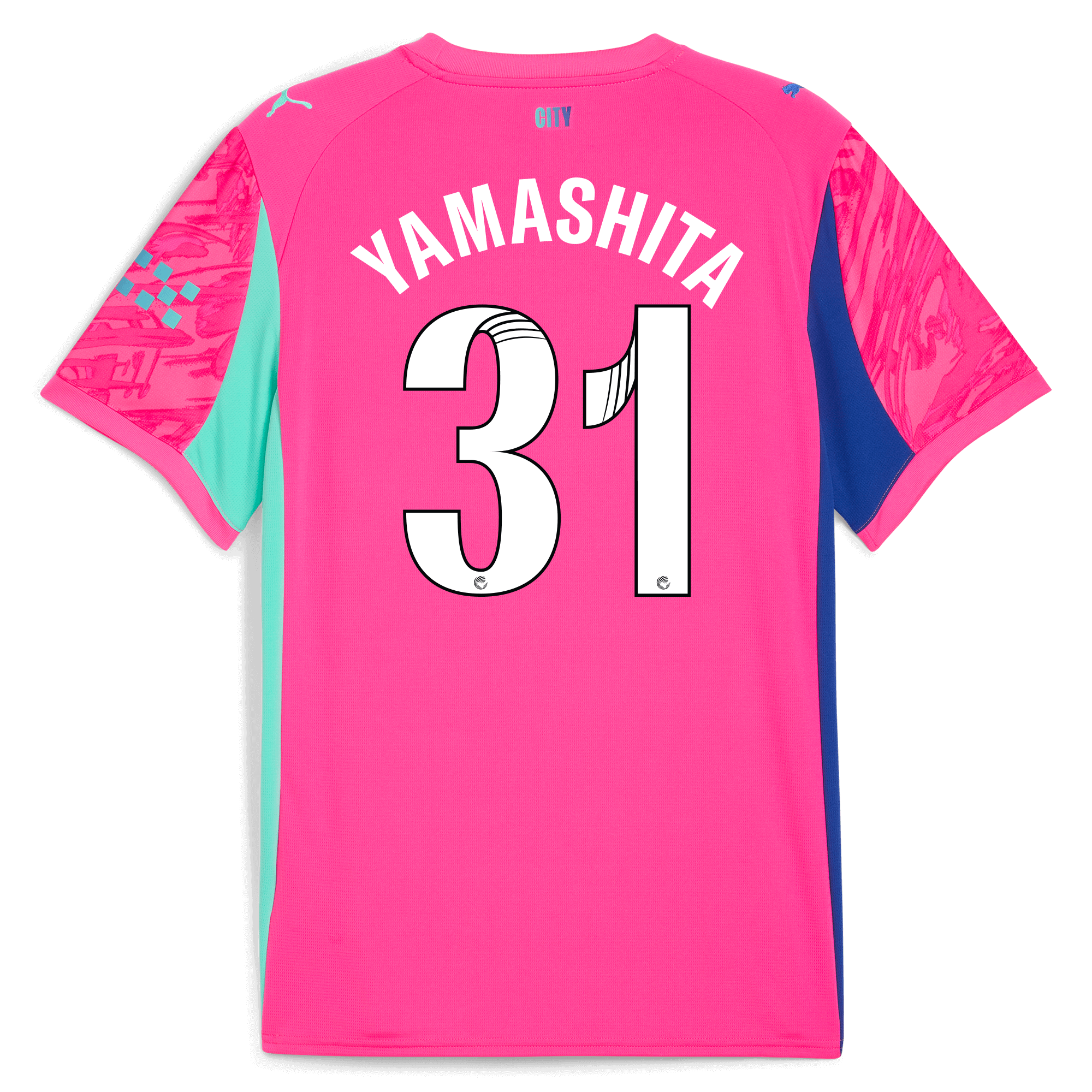 Manchester City kids manchester city goalkeeper jersey pink 202526 with yamashita 31 printing Collection - ManchesterCitystore.com