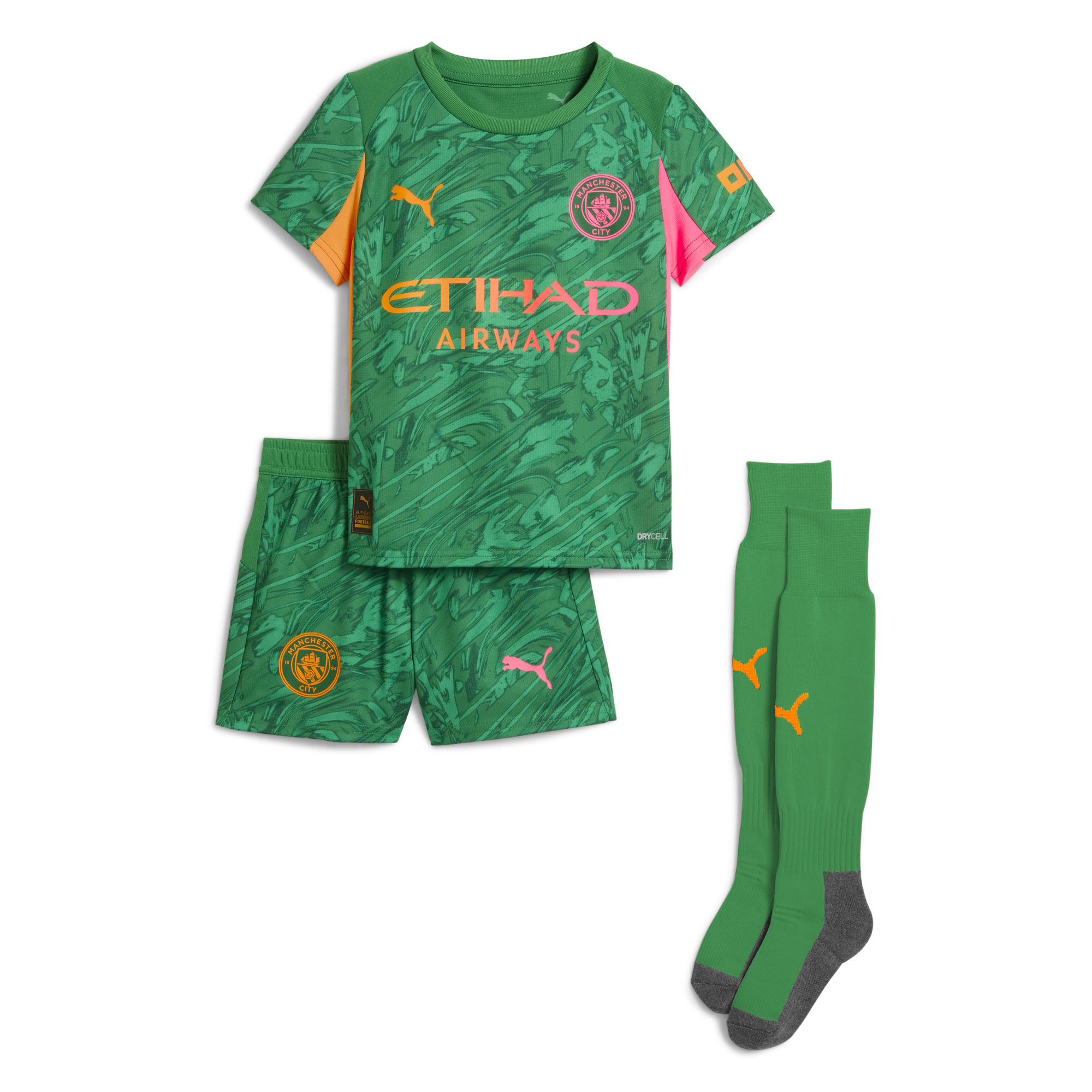 Manchester City kids manchester city goalkeeper mini kit green 202526 Collection - ManchesterCitystore.com