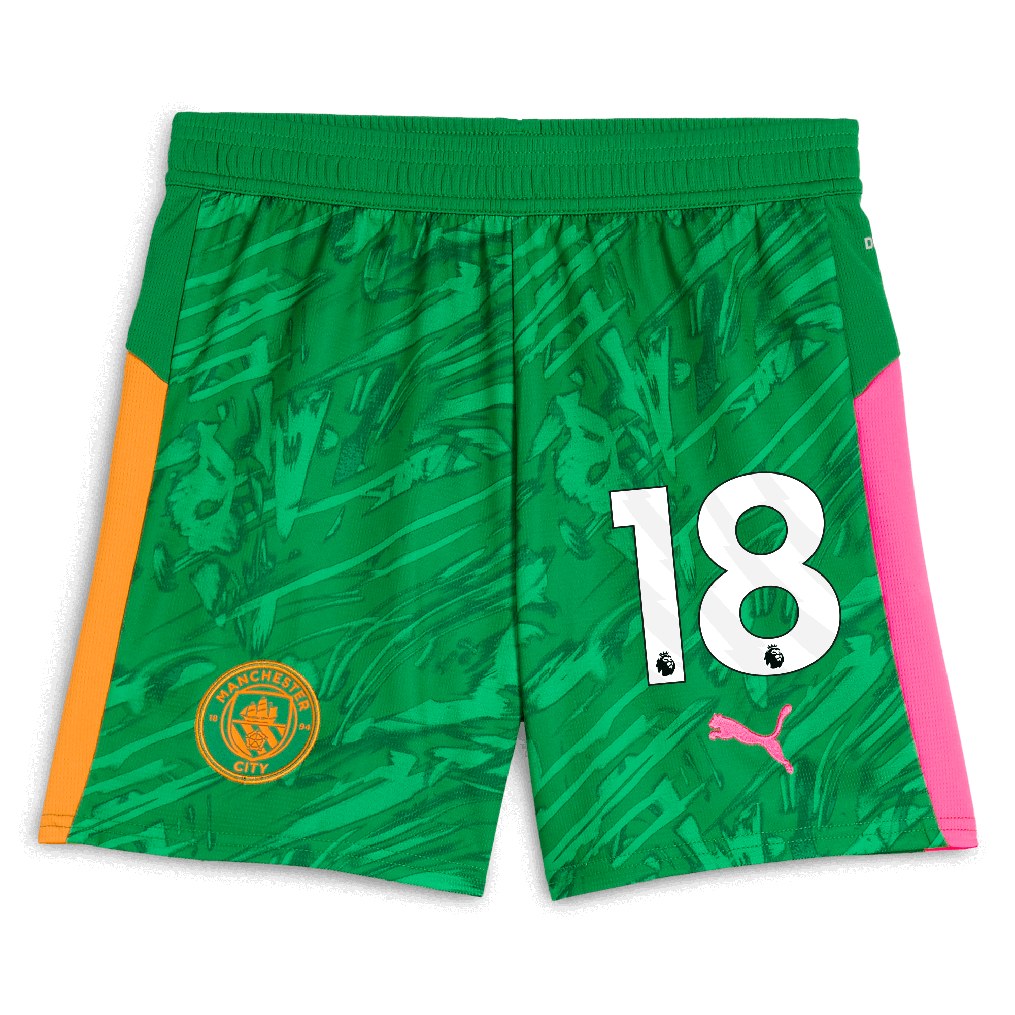 Manchester City kids manchester city goalkeeper shorts green 202526 with 18 Collection - ManchesterCitystore.com