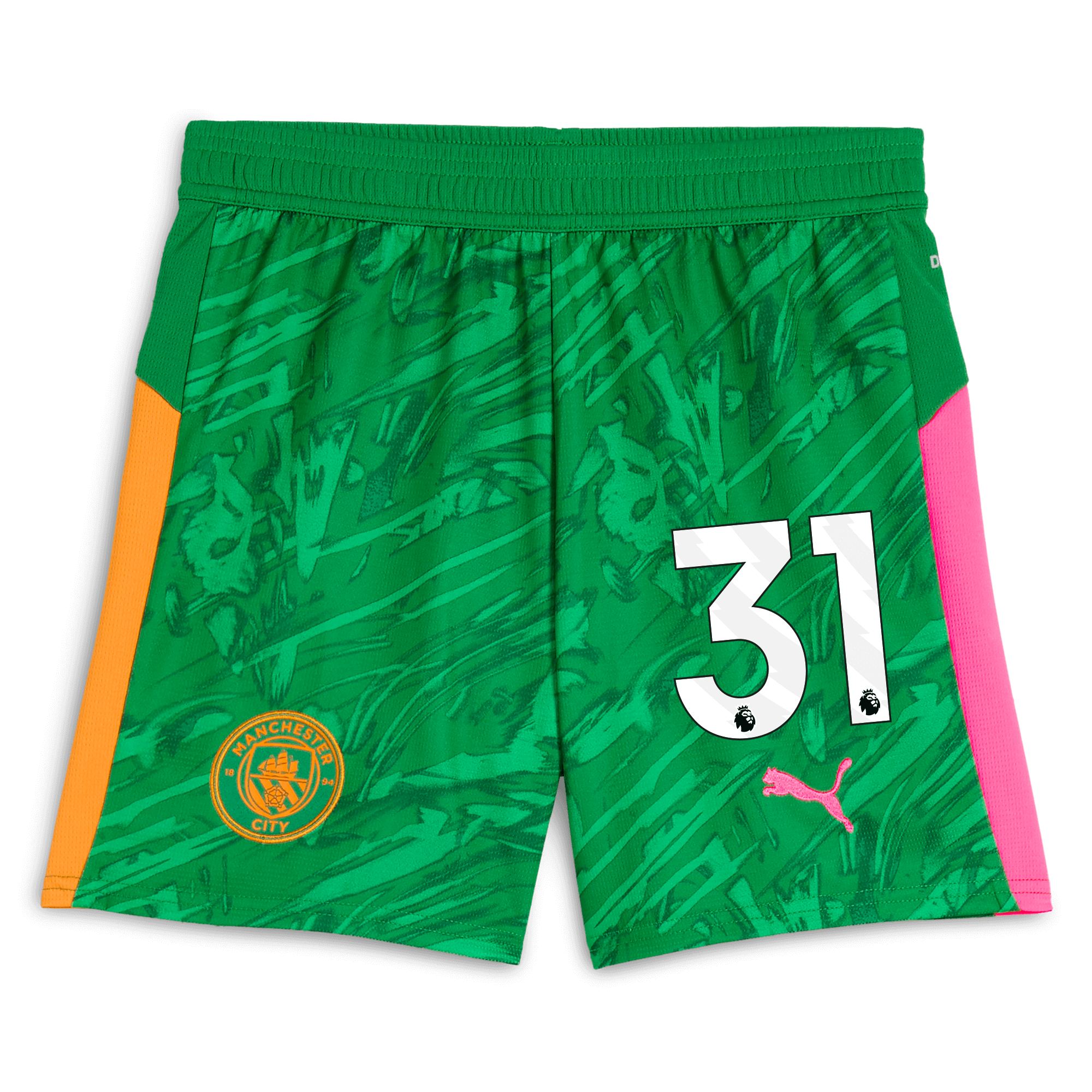 Manchester City kids manchester city goalkeeper shorts green 202526 with 31 Collection - ManchesterCitystore.com