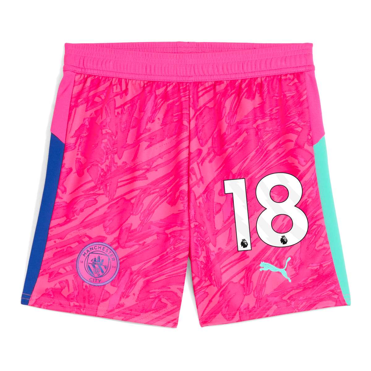 Manchester City kids manchester city goalkeeper shorts pink 202526 with 18 Collection - ManchesterCitystore.com