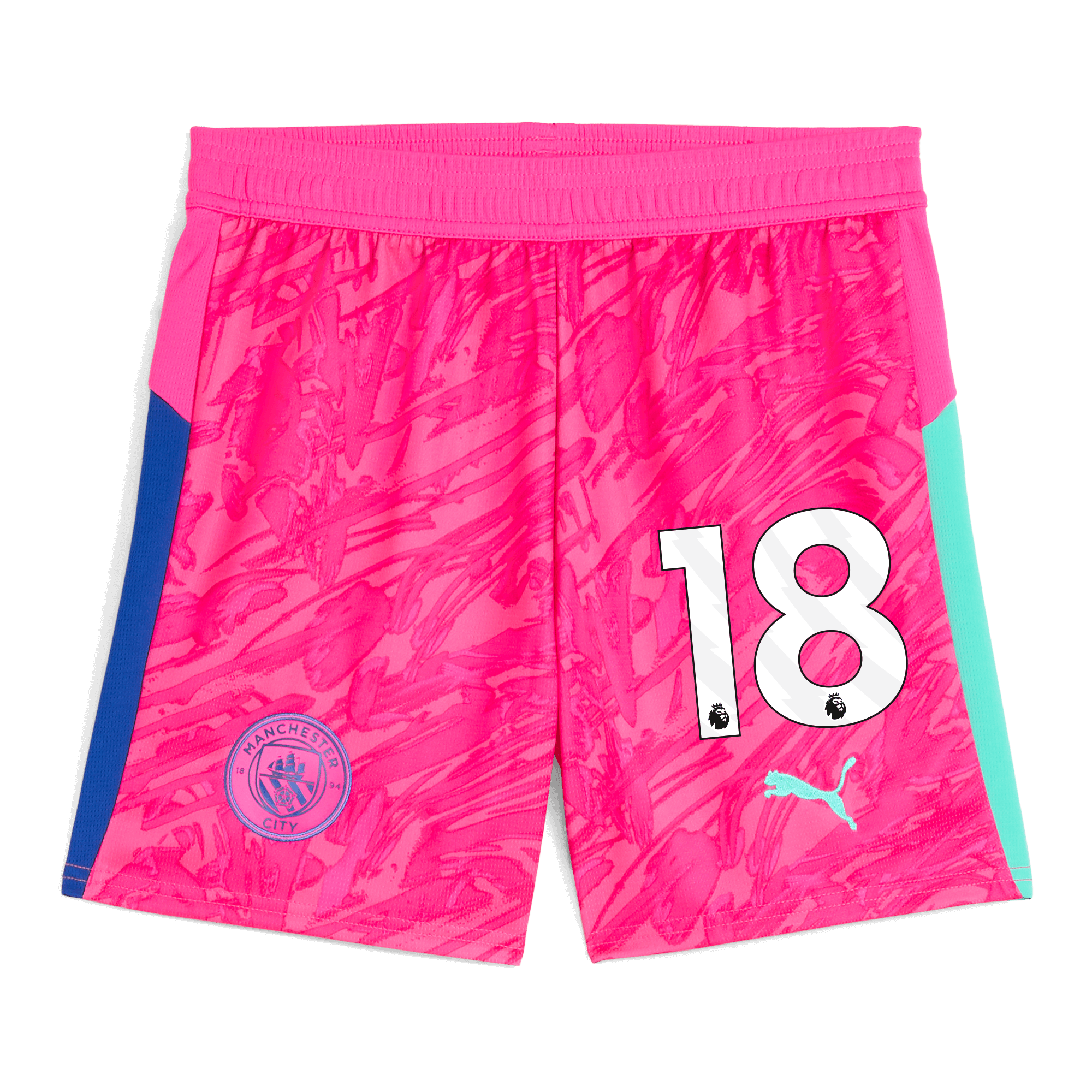 Manchester City kids manchester city goalkeeper shorts pink 202526 with 18 Collection - ManchesterCitystore.com