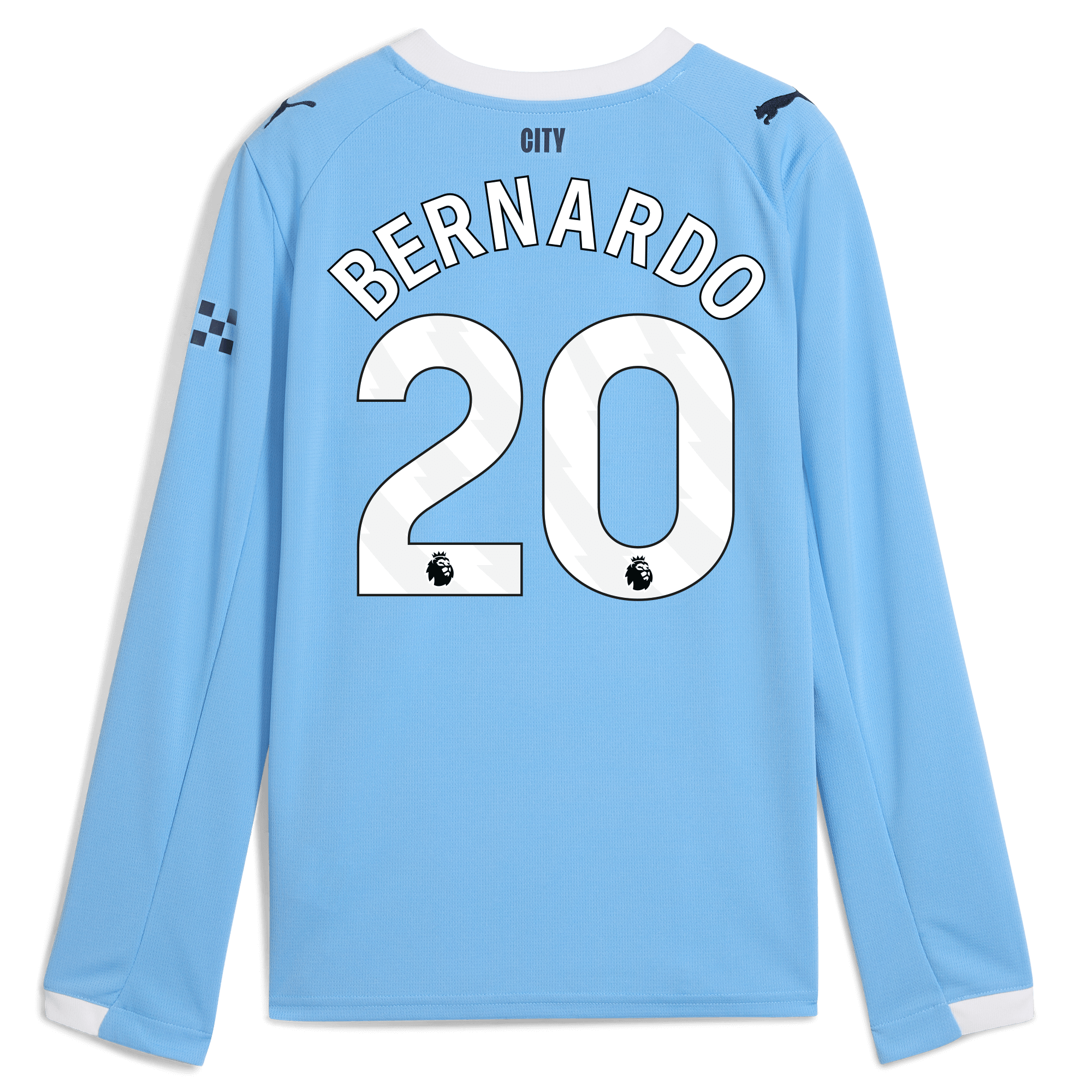 Manchester City kids manchester city home jersey 202526 long sleeve with bernardo 20 printing Collection - ManchesterCitystore.com