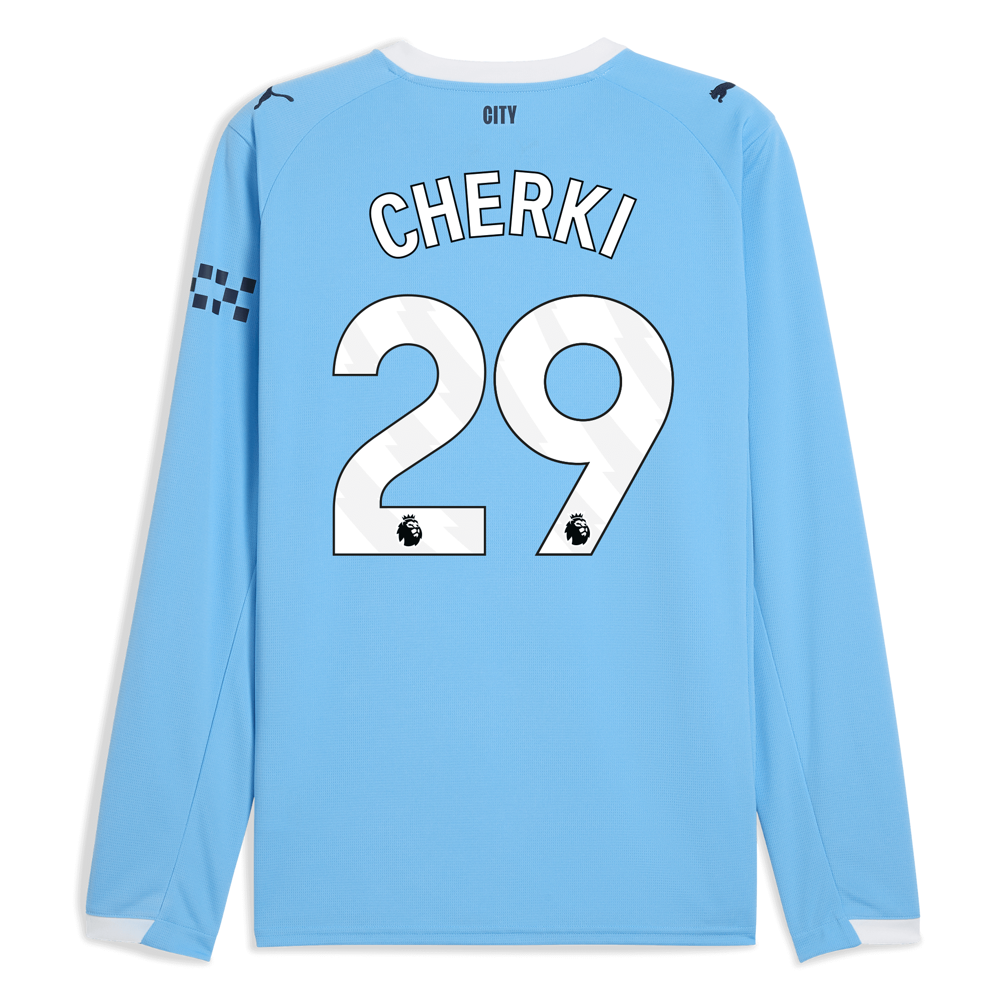 Manchester City kids manchester city home jersey 202526 long sleeve with cherki 29 printing Collection - ManchesterCitystore.com