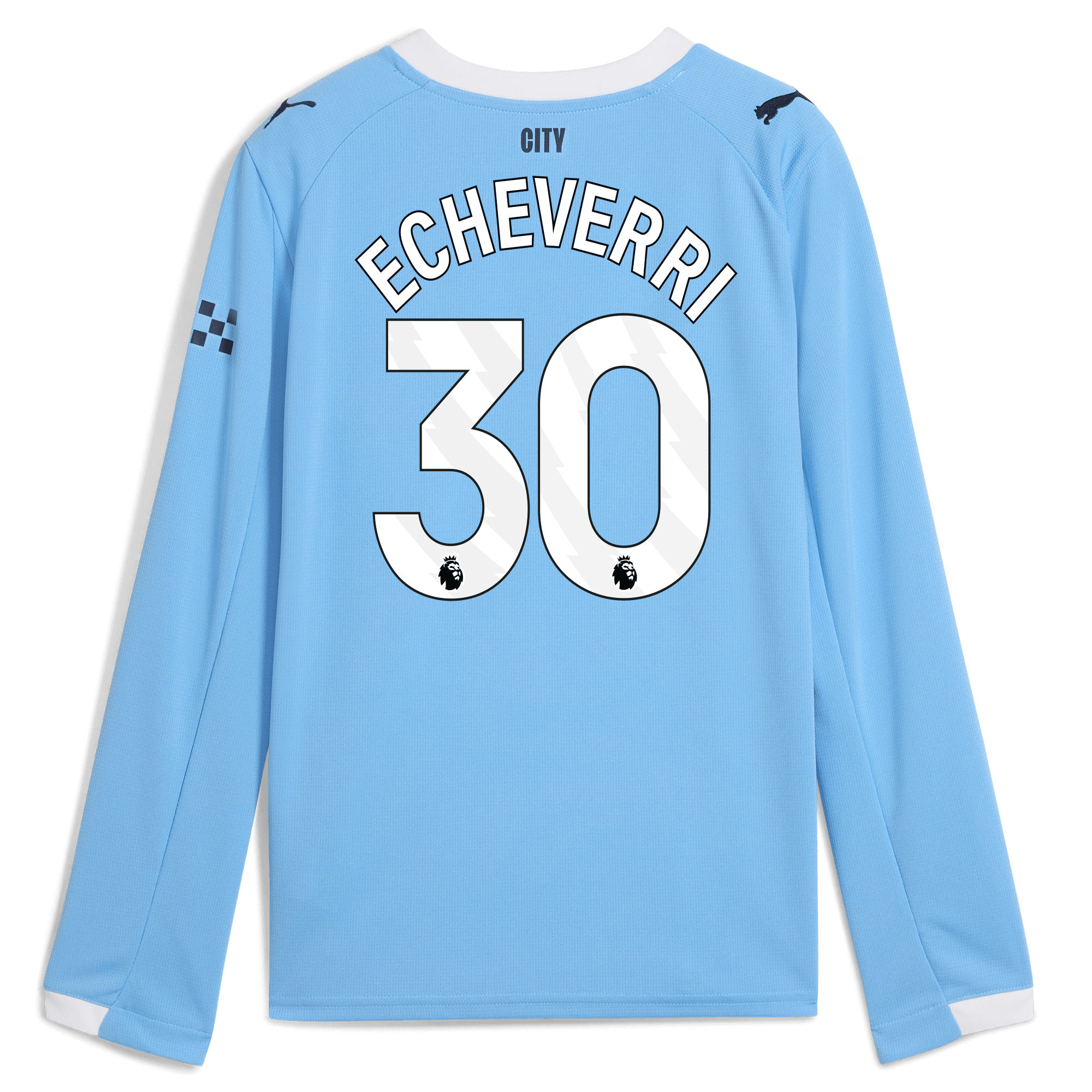 Manchester City kids manchester city home jersey 202526 long sleeve with echeverri 30 printing Collection - ManchesterCitystore.com