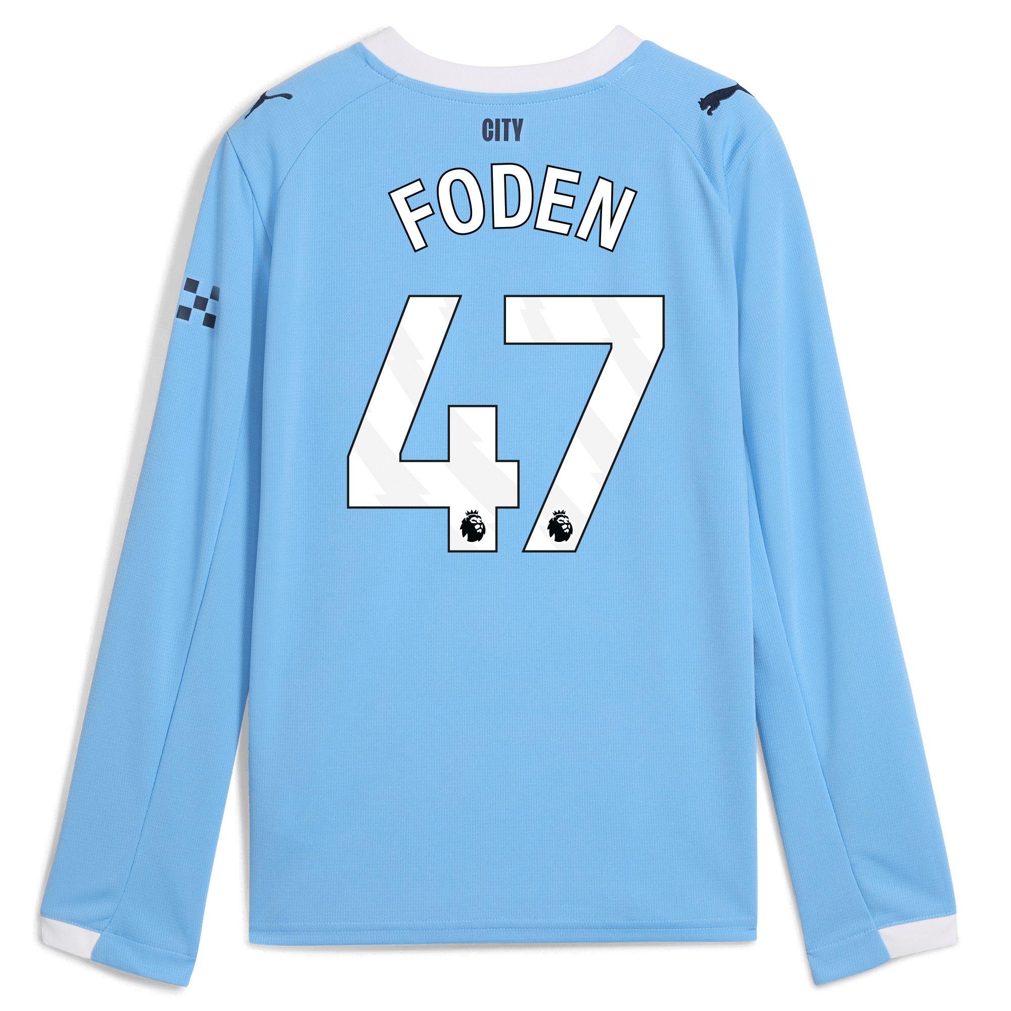 Manchester City kids manchester city home jersey 202526 long sleeve with foden 47 printing Collection - ManchesterCitystore.com