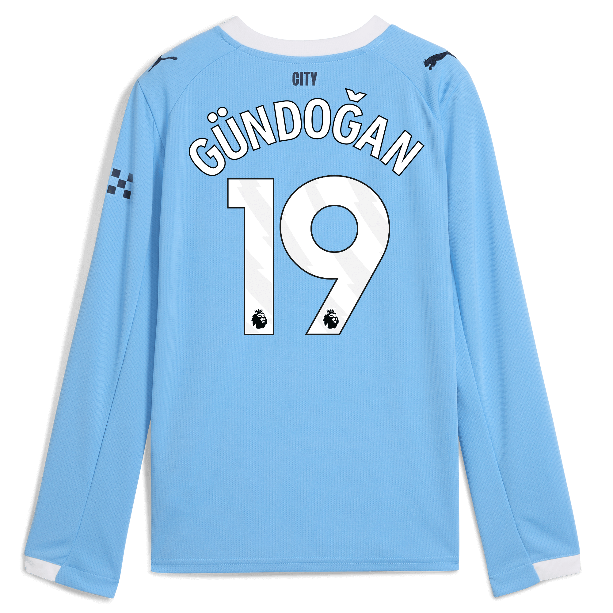 Manchester City kids manchester city home jersey 202526 long sleeve with gundogan 19 printing Collection - ManchesterCitystore.com
