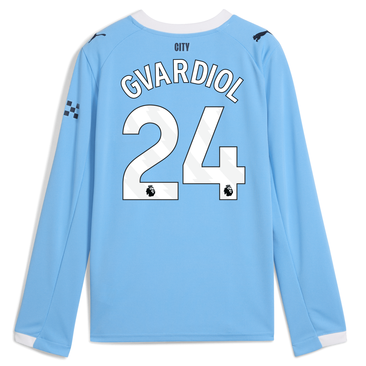 Manchester City kids manchester city home jersey 202526 long sleeve with gvardiol 24 printing Collection - ManchesterCitystore.com