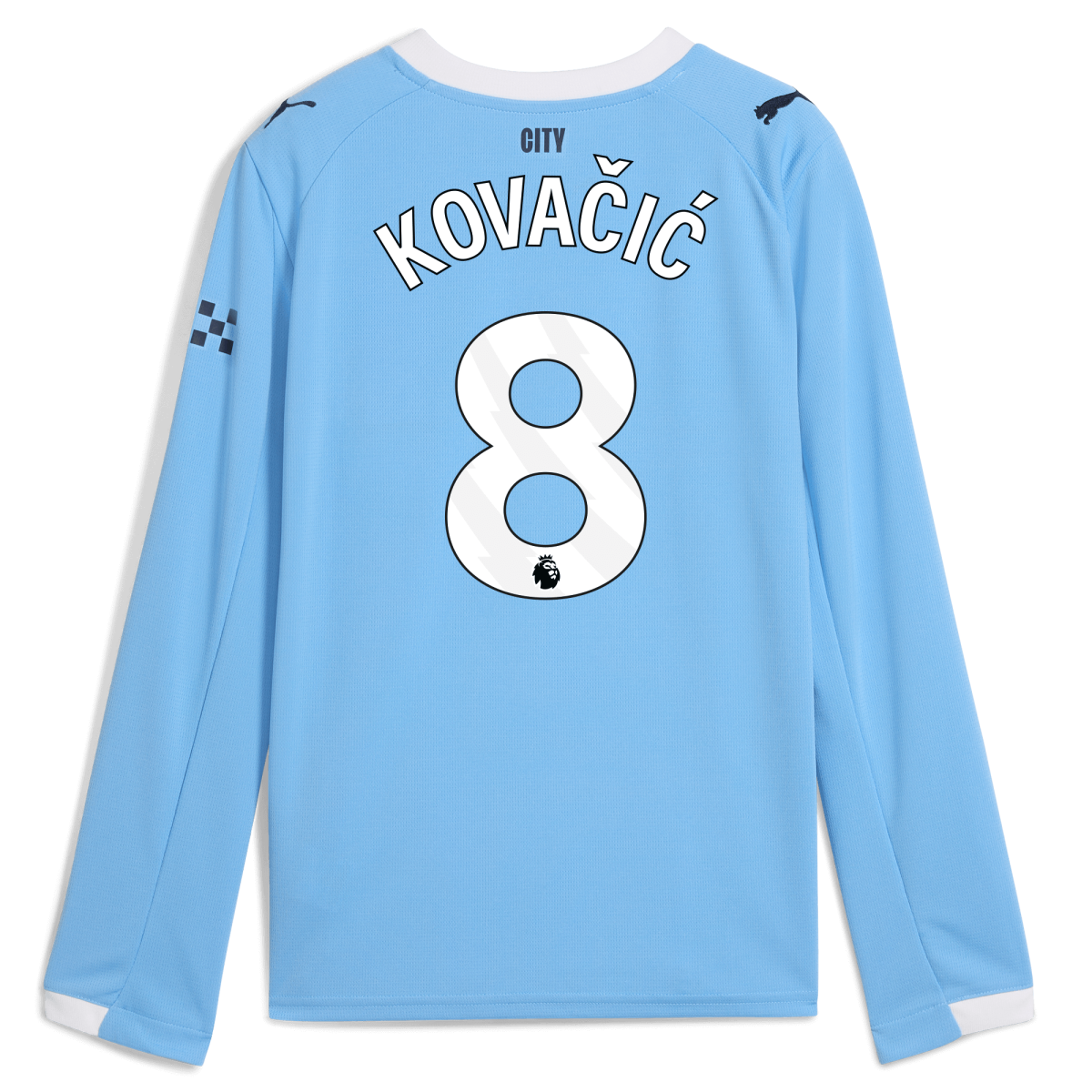 Manchester City kids manchester city home jersey 202526 long sleeve with kovacic 8 printing Collection - ManchesterCitystore.com