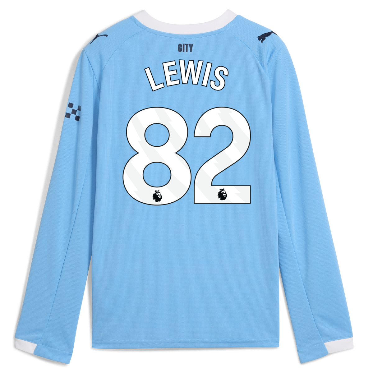 Manchester City kids manchester city home jersey 202526 long sleeve with lewis 82 printing Collection - ManchesterCitystore.com