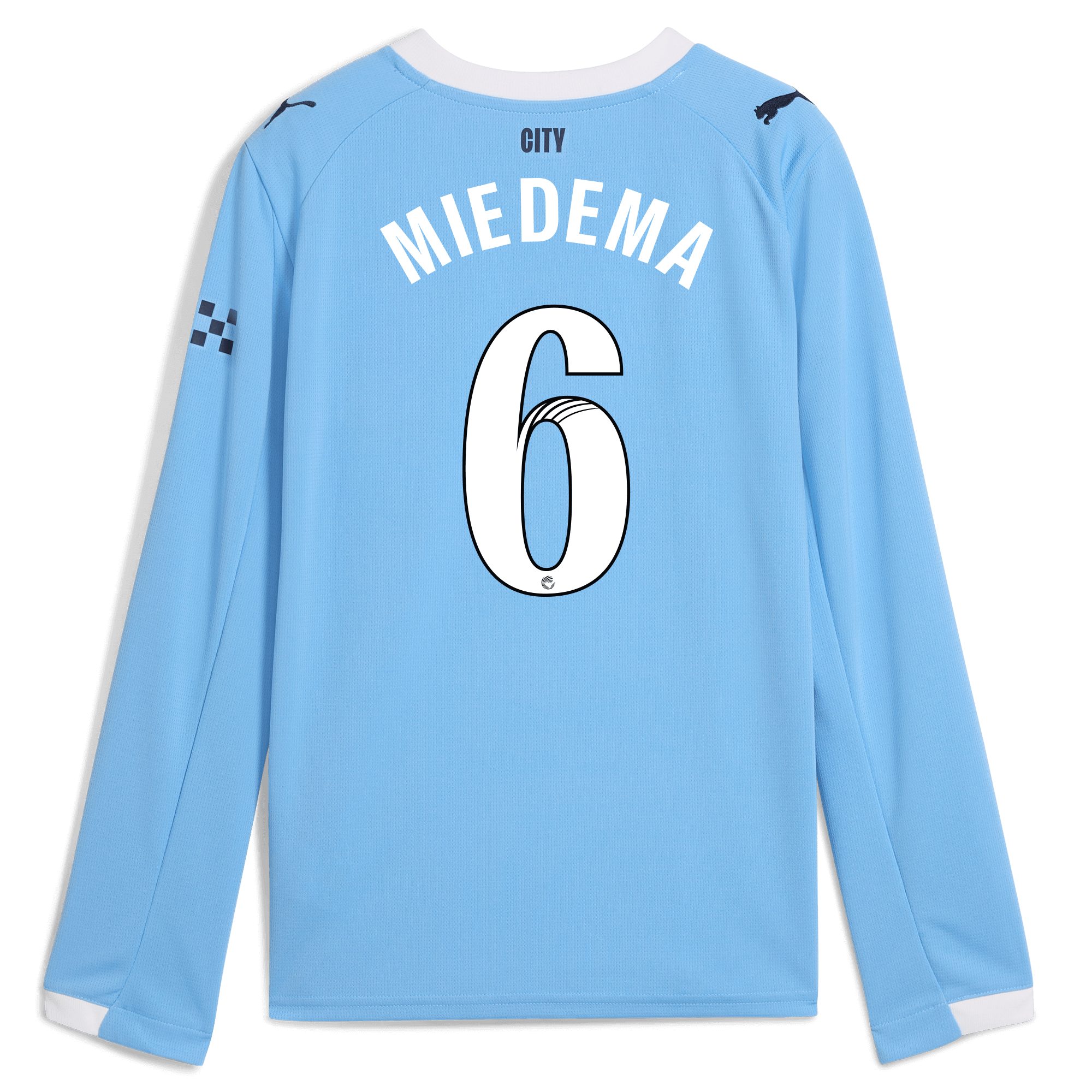 Manchester City kids manchester city home jersey 202526 long sleeve with miedema 6 printing Collection - ManchesterCitystore.com