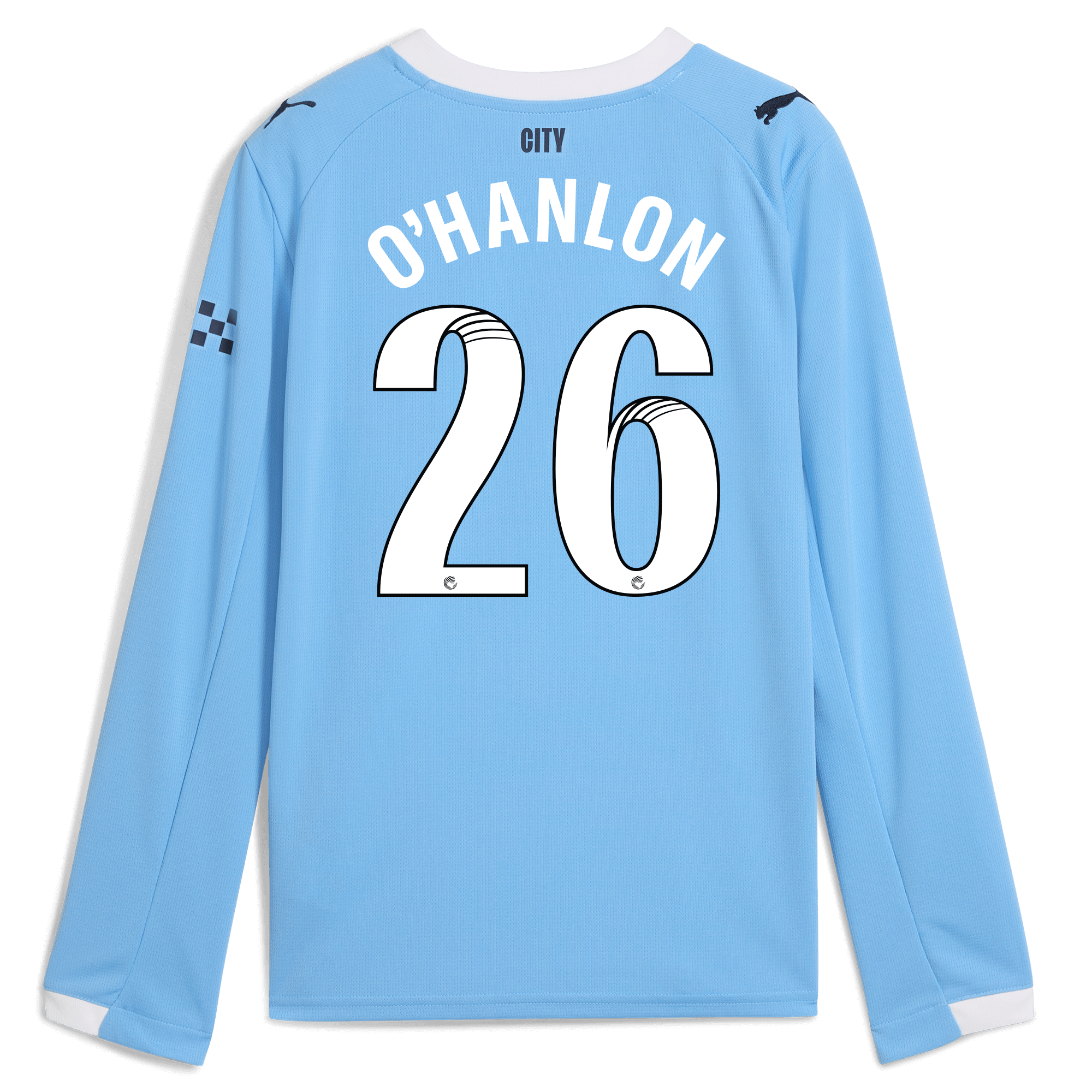 Manchester City kids manchester city home jersey 202526 long sleeve with ohanlon 26 printing Collection - ManchesterCitystore.com