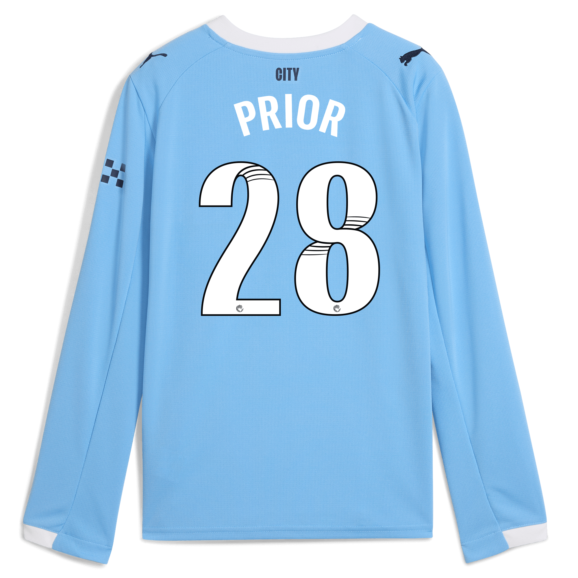 Manchester City kids manchester city home jersey 202526 long sleeve with prior 28 printing Collection - ManchesterCitystore.com